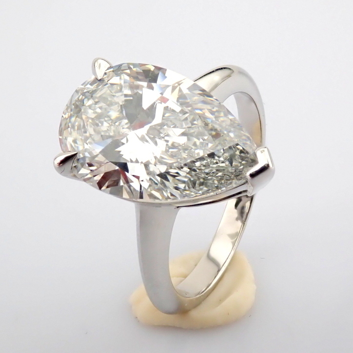 Pear Cut Lab-Grown Diamond Ring - 4.1 Total Carat (IGI Certified)