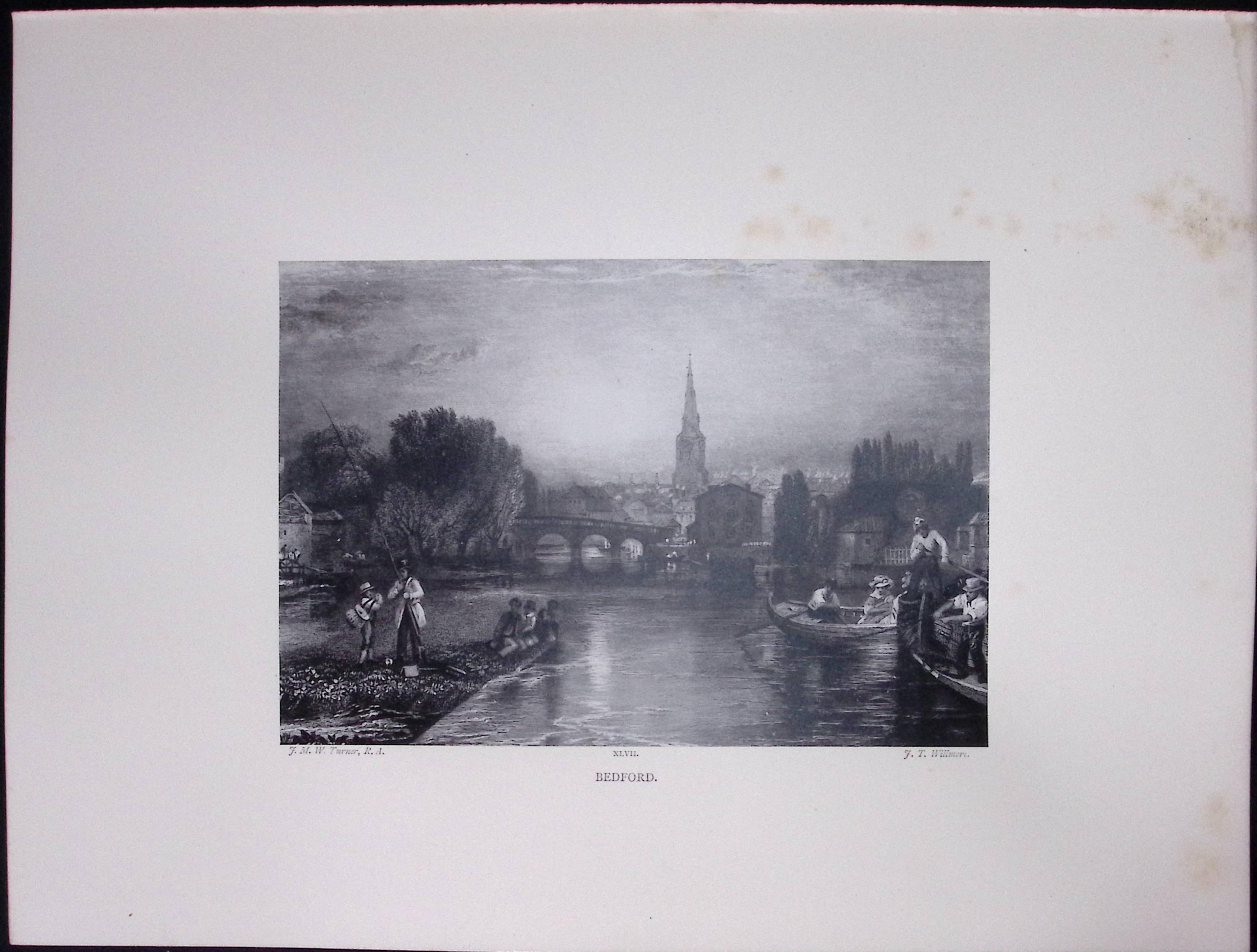 J.M.W Turner Rare “City of Bedford” 1873 Picturesque Views in England-52