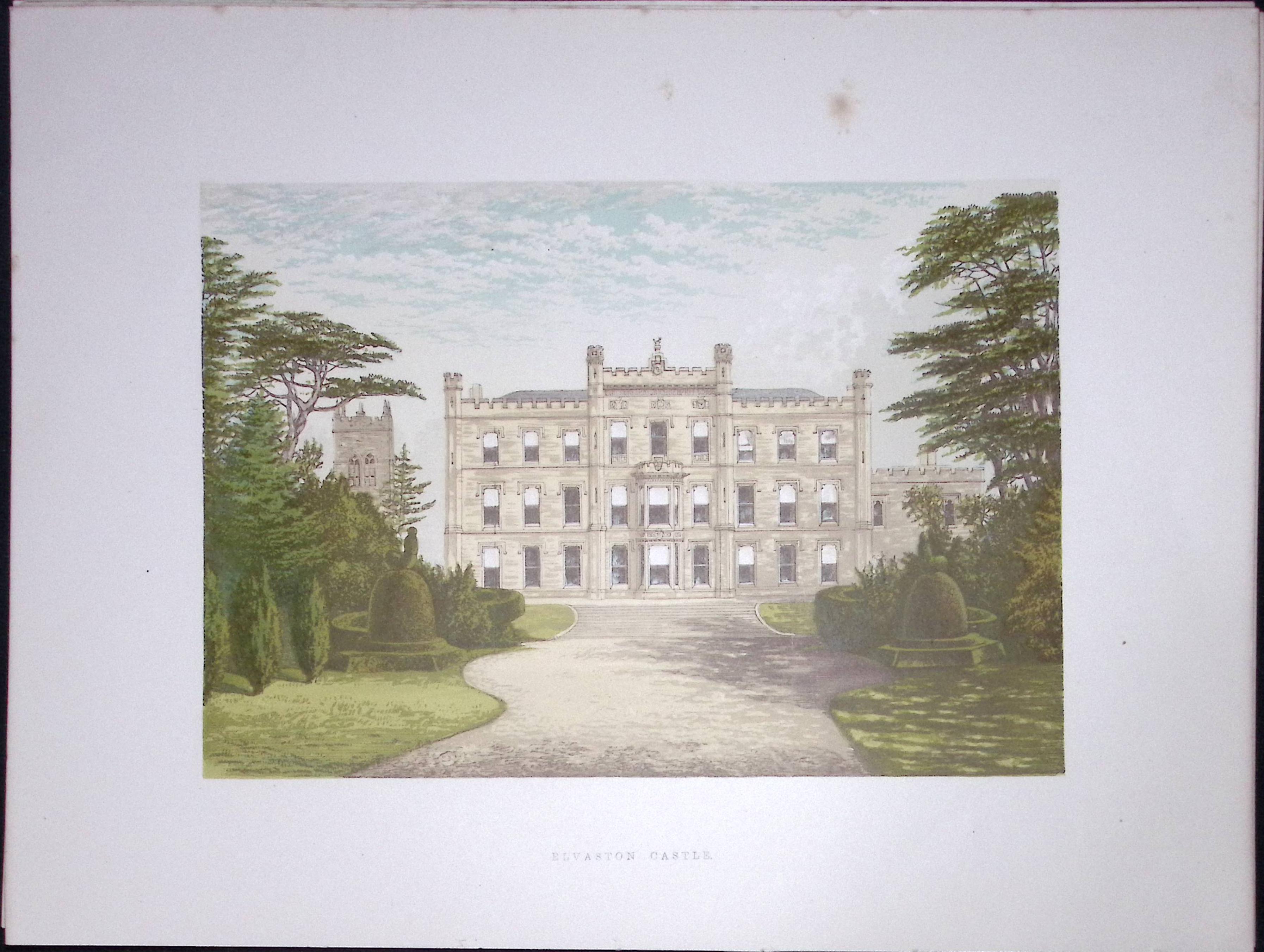 Elvaston Castle Derbyshire 160 Years-Old Gilt-Edge Antique Book Plate-32