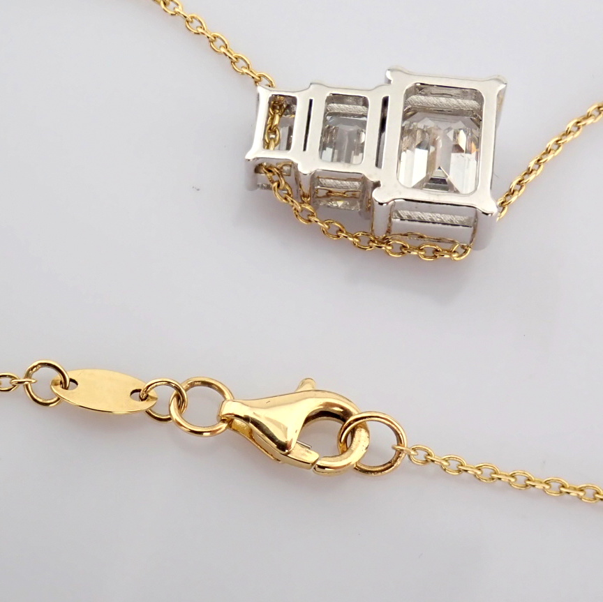 Emerald Cut Lab-Grown Diamond Necklace - 3.06 Total Carat (IGI Certified)