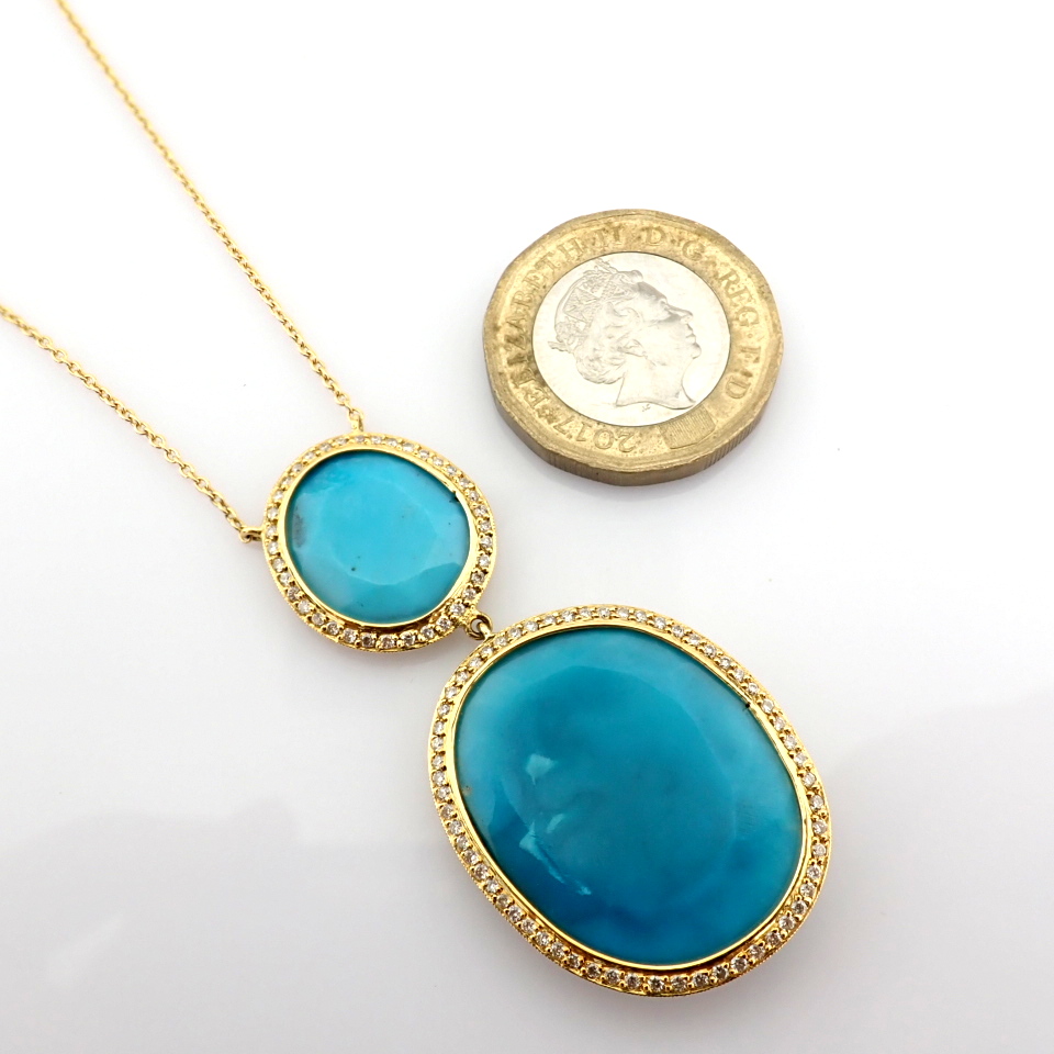 Natural Diamond 18K Yellow Gold Necklace