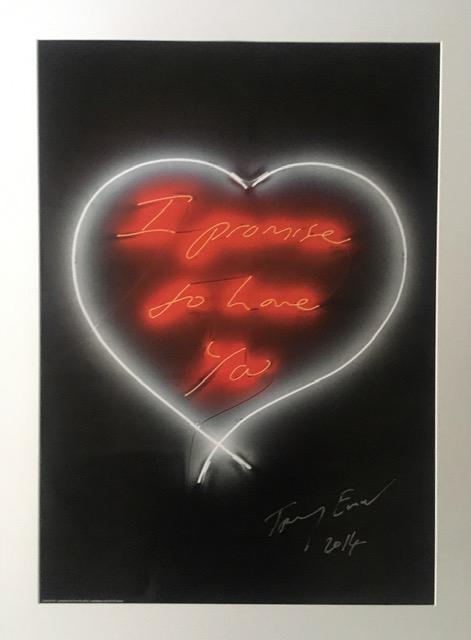 Tracey Emin (b1963) "I Promise To Love You", Exhibition Lithograph, Framed, 2014