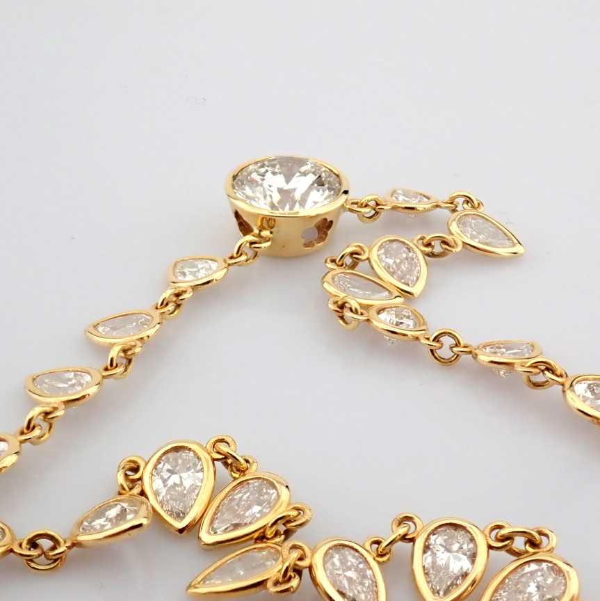 Round Cut Lab-Grown Diamond Necklace - 12.83 Total Carat (IGI Certified)