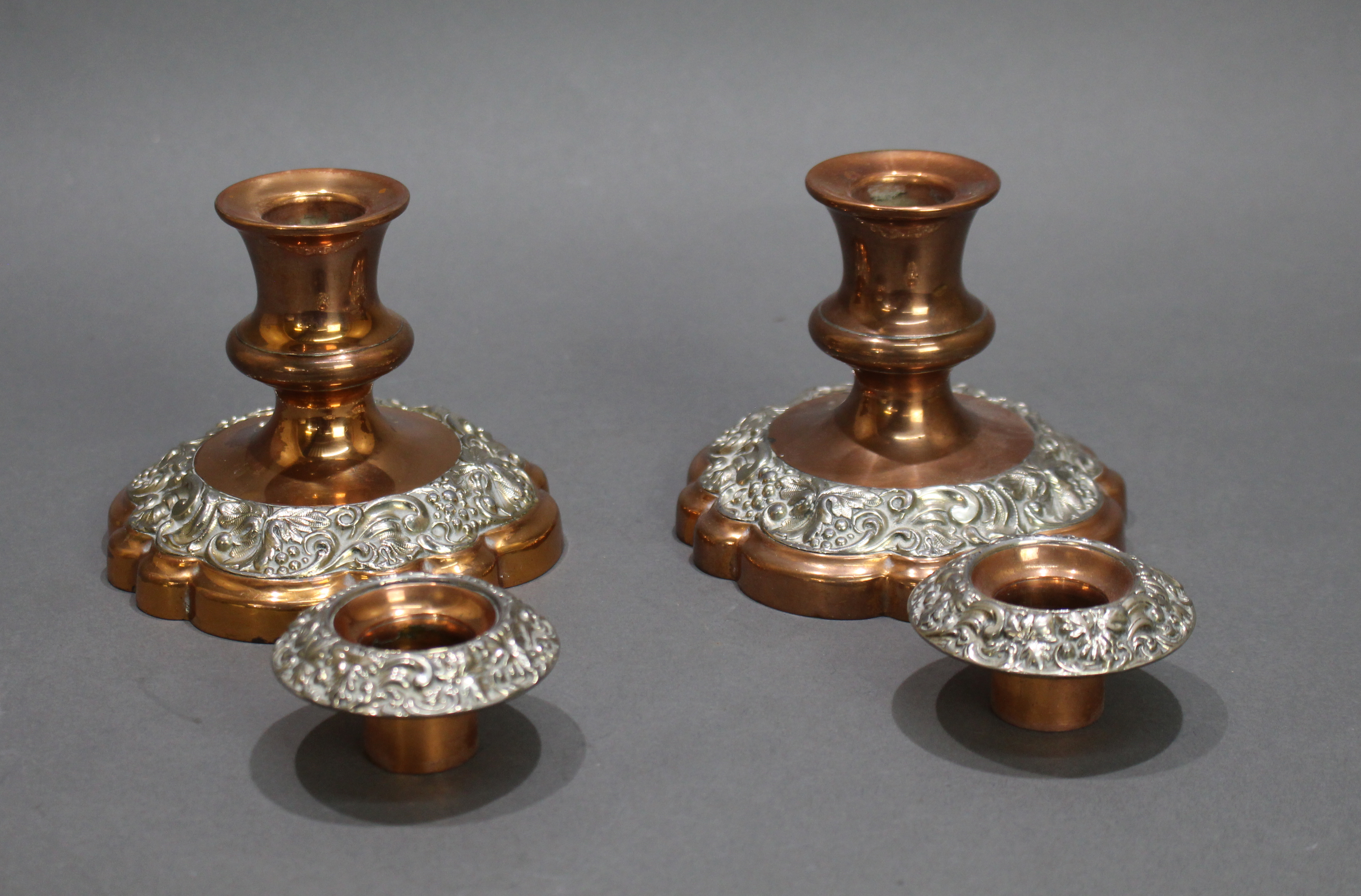 Pair of Early 19th c. Sheffield Plate Candlesticks