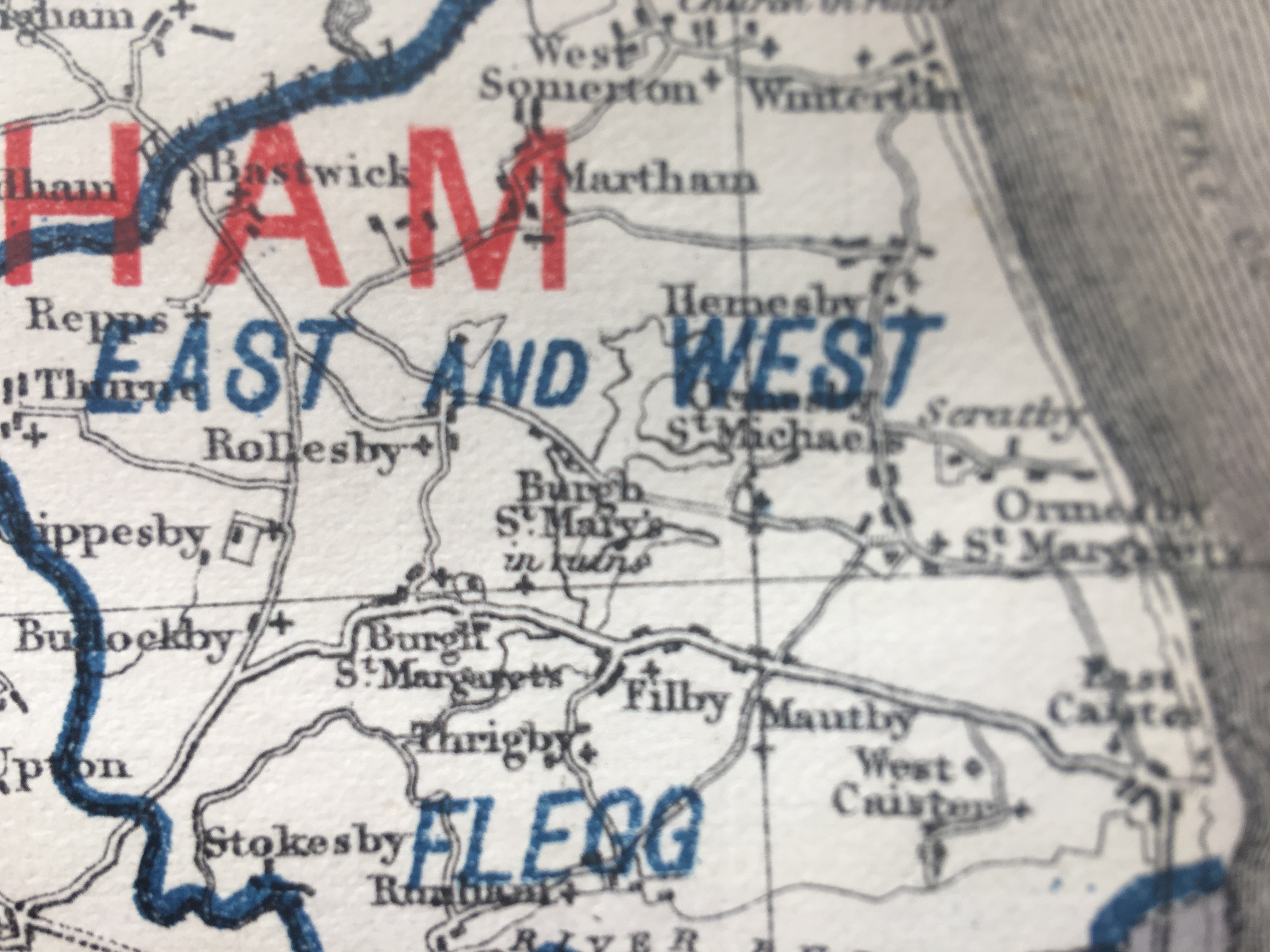 Antique 139 Years-Old Scarce Map County Norfolk 1885 Boundary Changes.