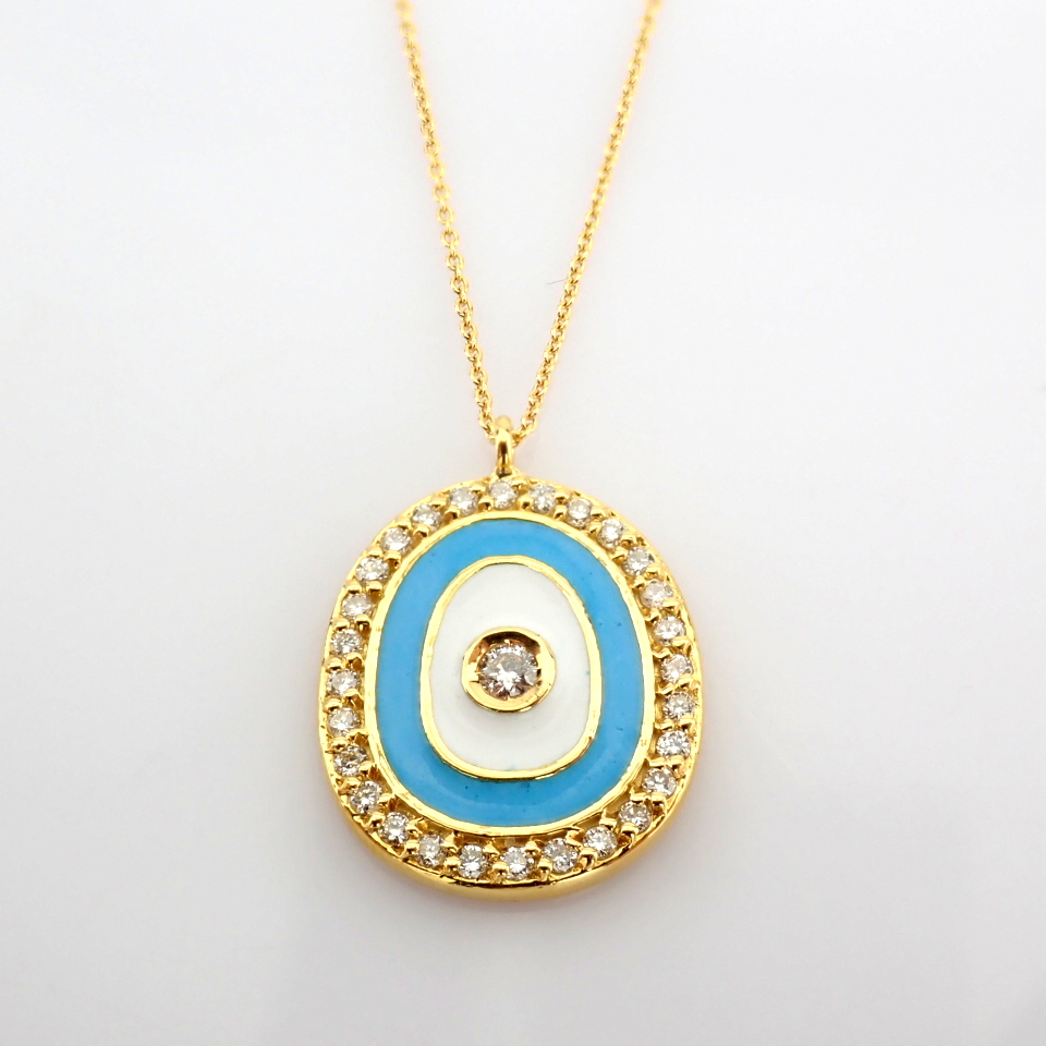 Natural Diamond 18K Yellow Gold Necklace