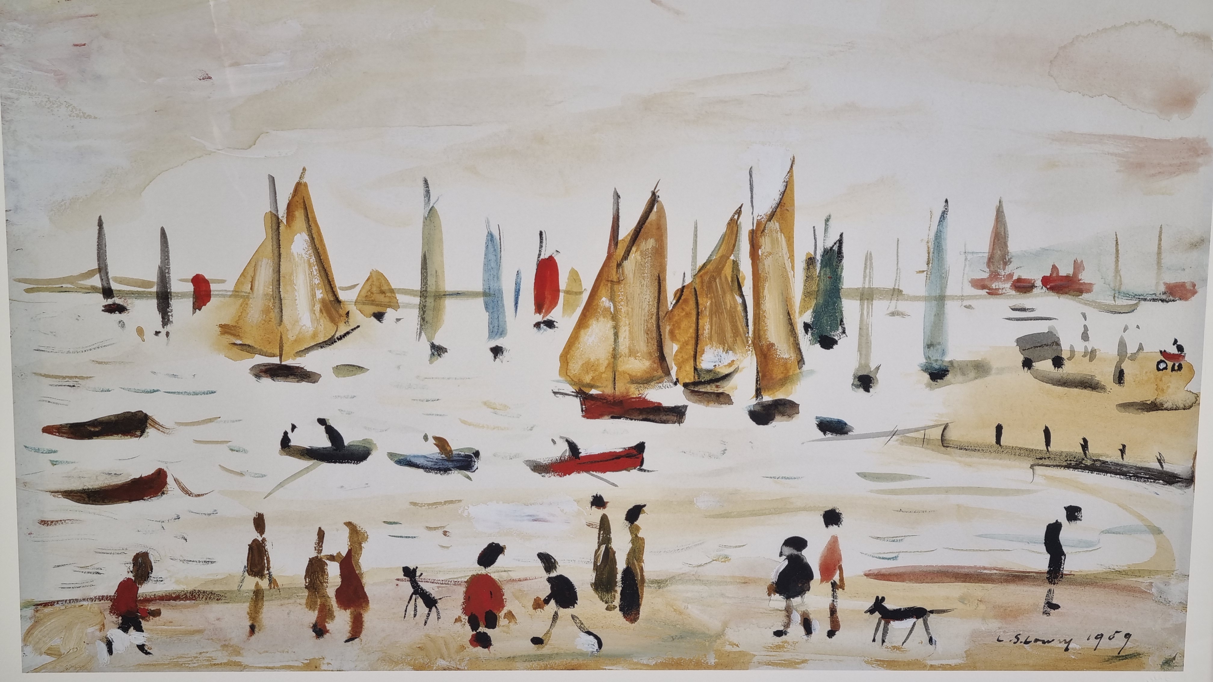 Limited Edition by L.S. Lowry "Yachts, 1959" with Certificate.