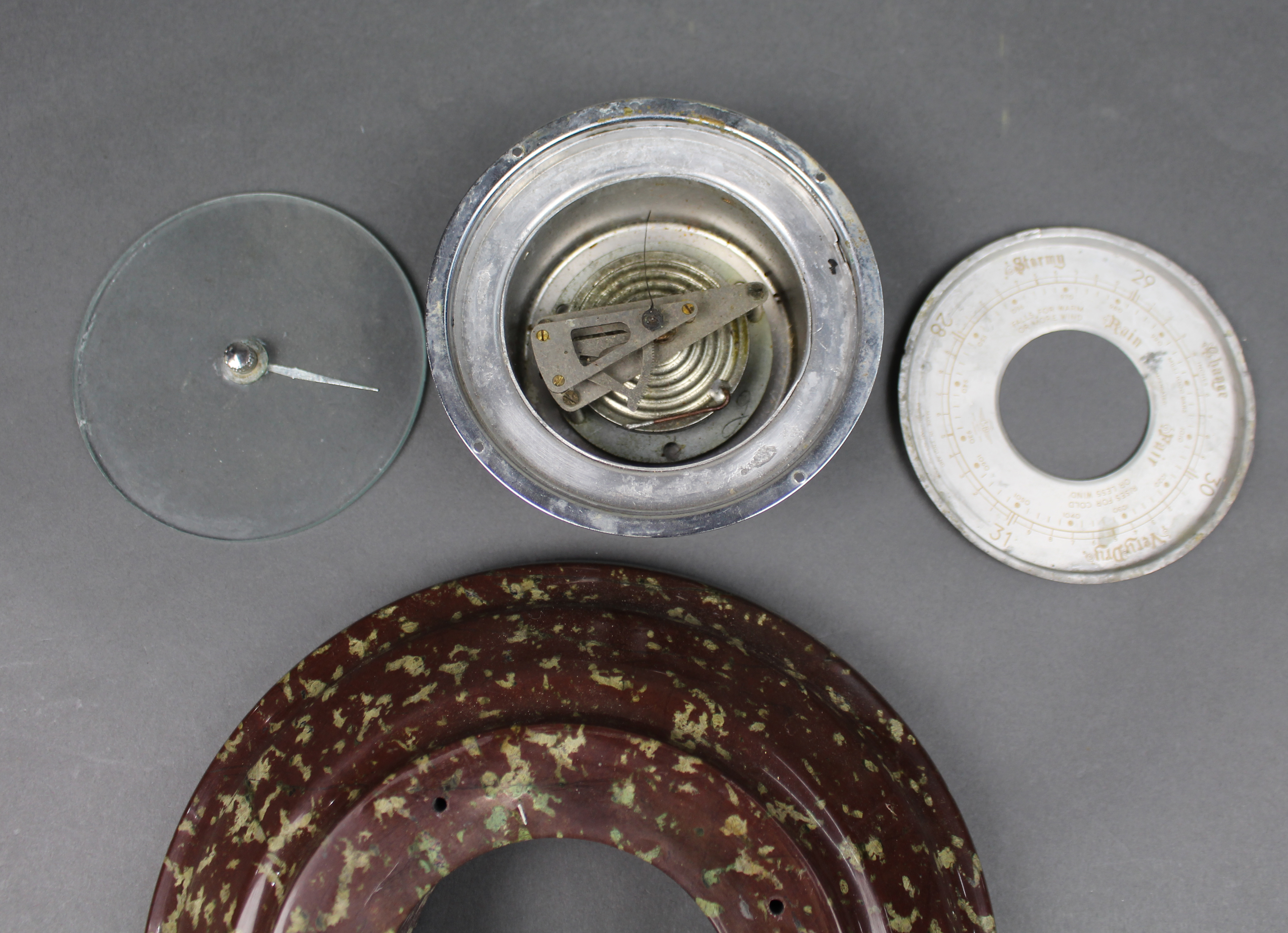 Vintage Aneroid Barometer with Marble Surround