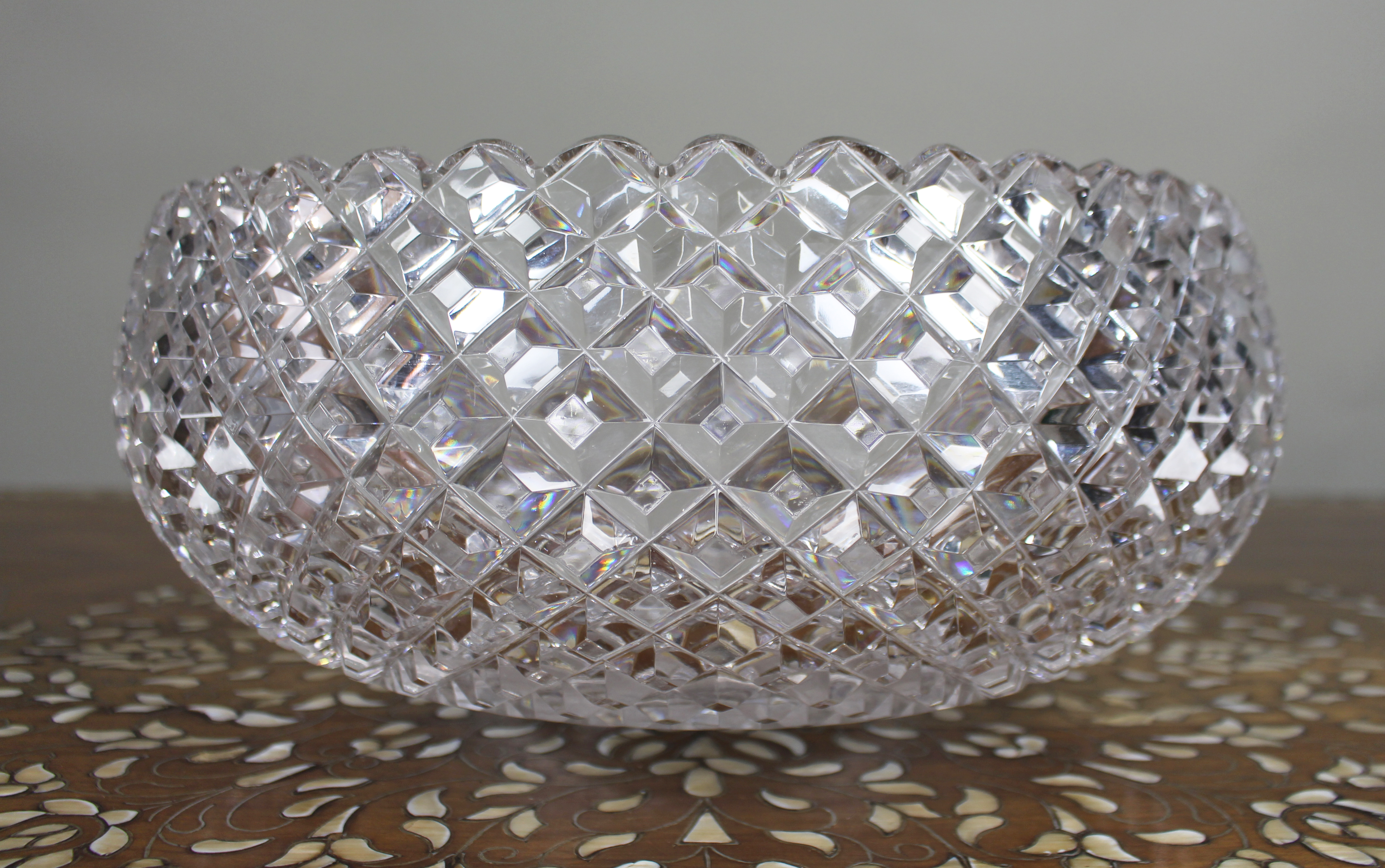 Monumental Hand-Cut Crystal Centrepiece Bowl c.1935