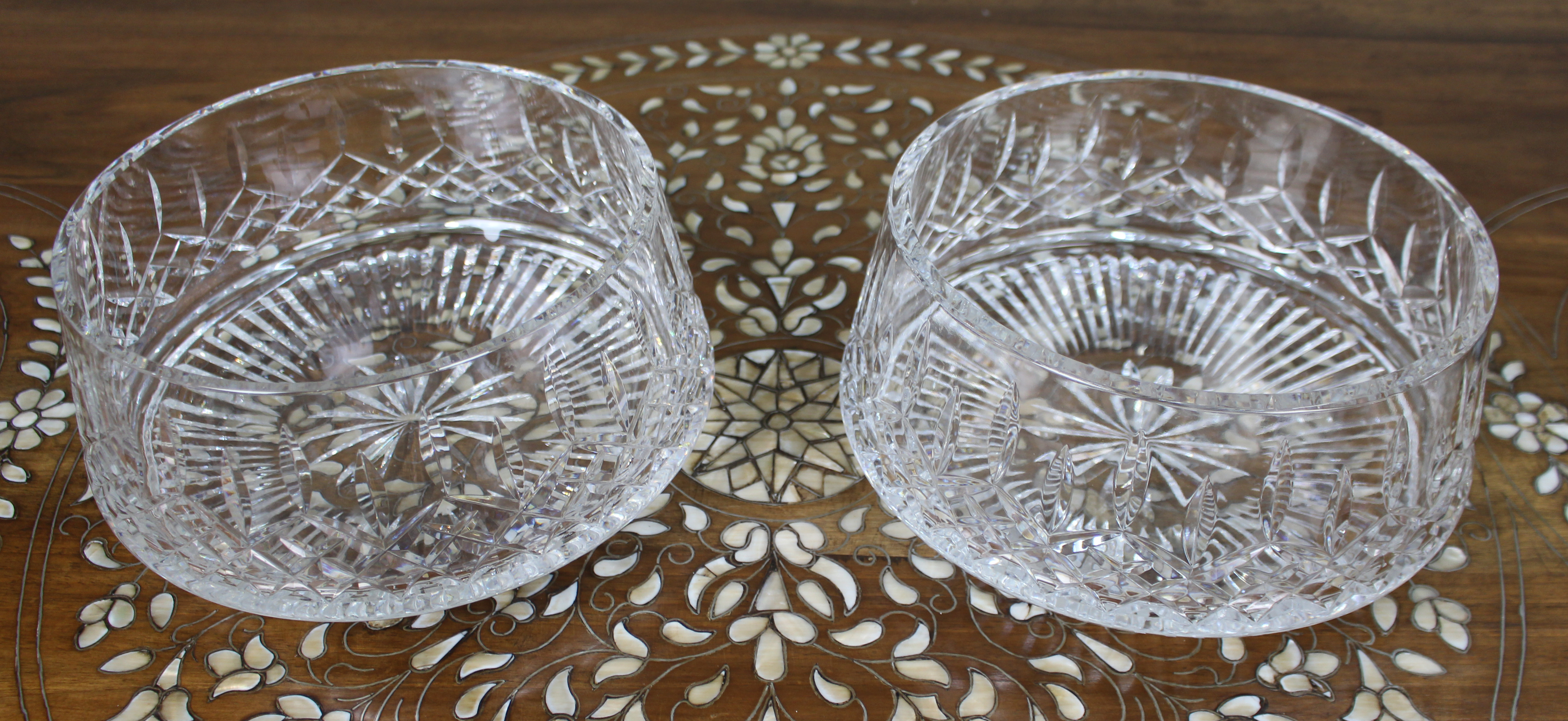 Pair of Vintage Waterford Hand-Cut Crystal Bowls