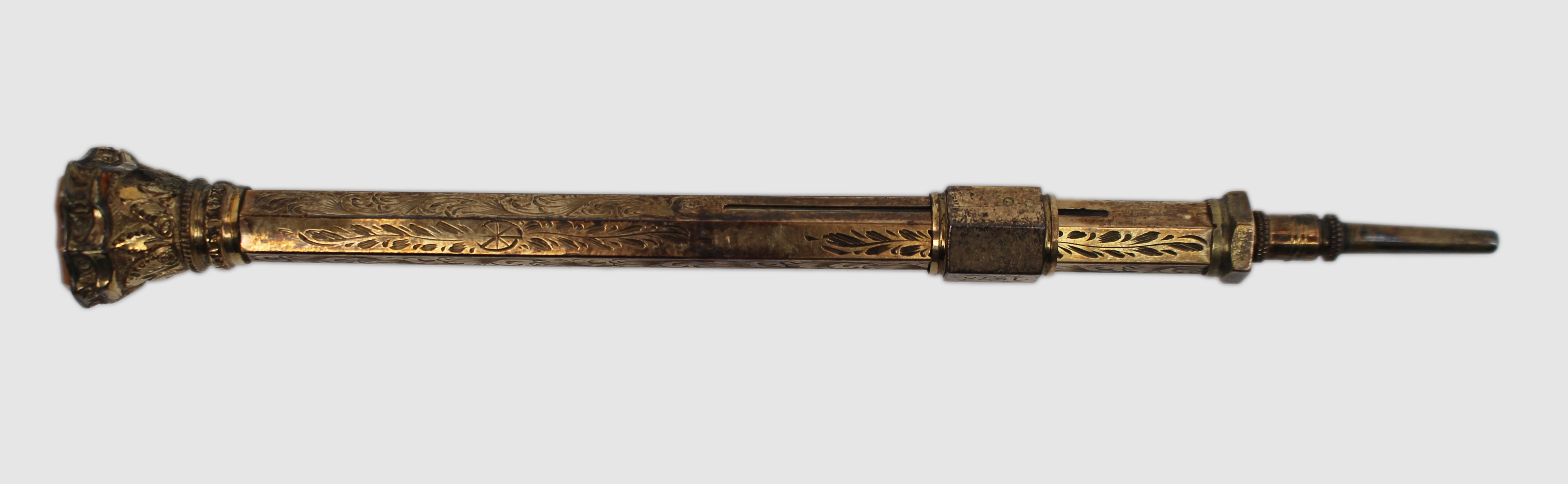 Victorian 9ct Gold Propelling Pencil & Hardstone Fob Seal