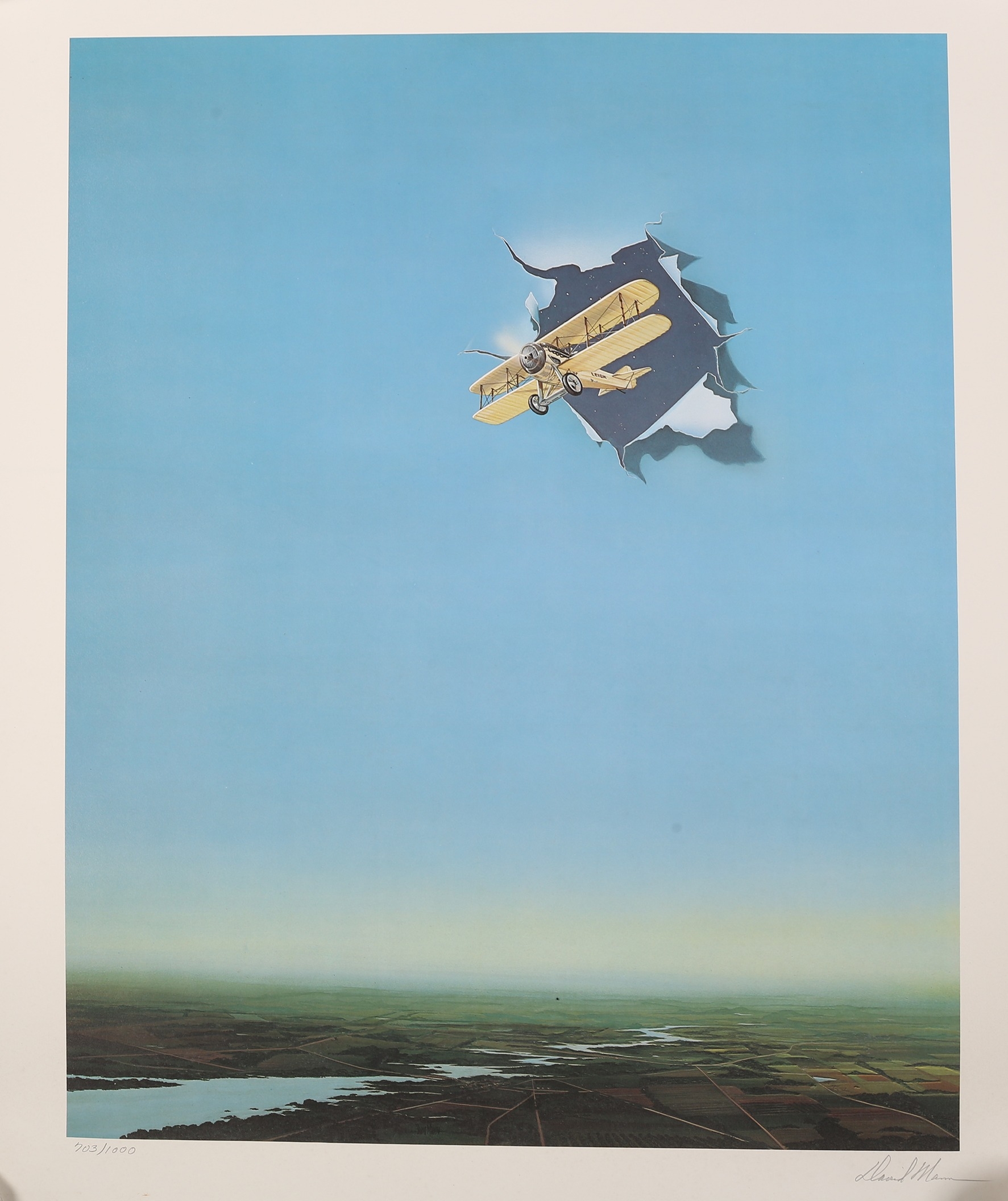 David Mann (1968-04) ‘The Airplane’, Lithograph In Colours, Editioned, Hand Signed, 2004