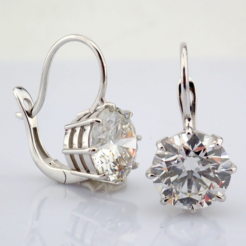 Round Cut Lab-Grown Diamond Earring - 6.93 Total Carat (IGI Certified)