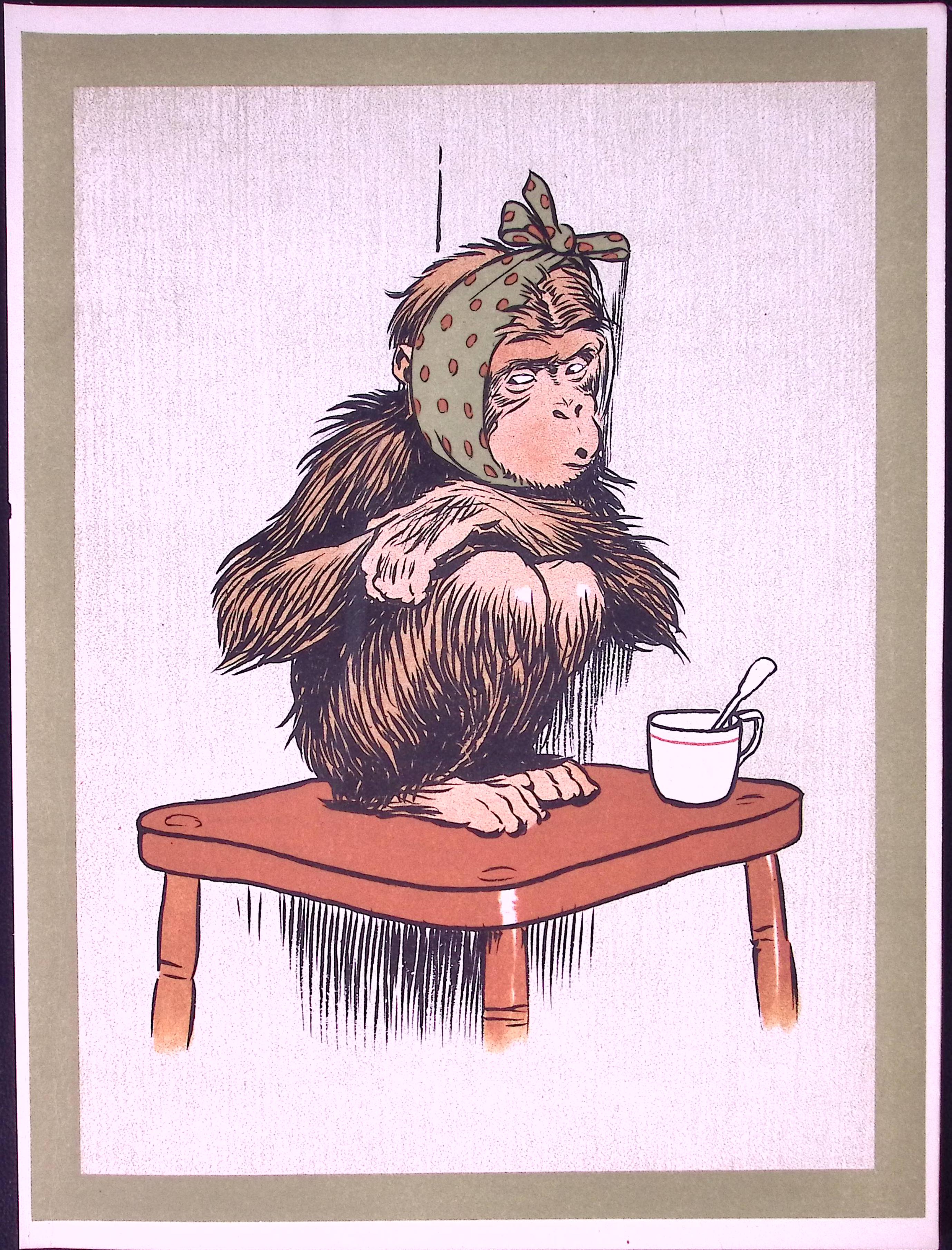 Cecil Aldin Antique Zoo Babies Scarce Illustration “Baby Chimpanzee”-9