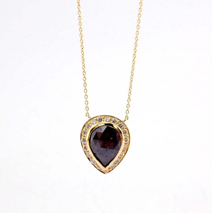 Natural Diamond 18K Yellow Gold Necklace