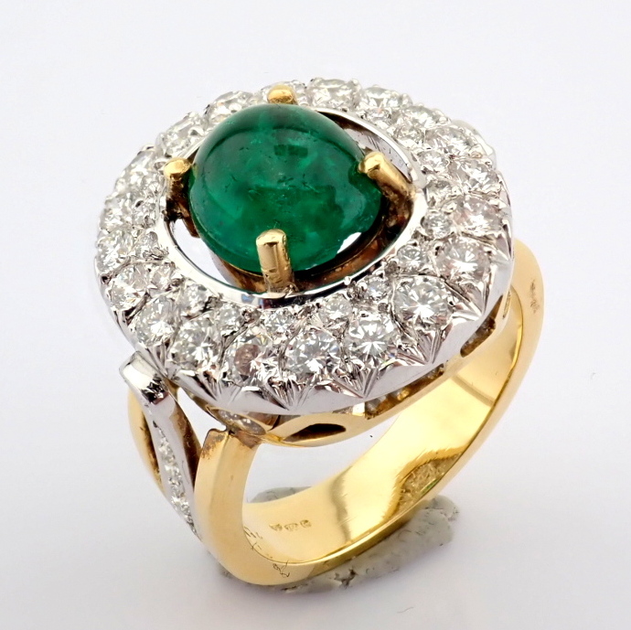 Natural Diamond 18K Yellow Gold Ring