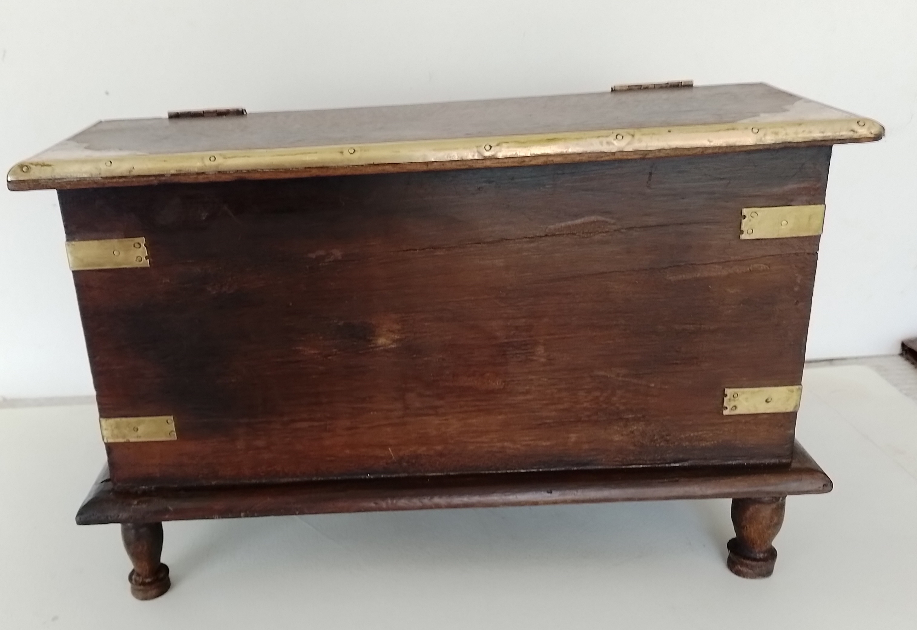 Wood and Brass Desk Tidier