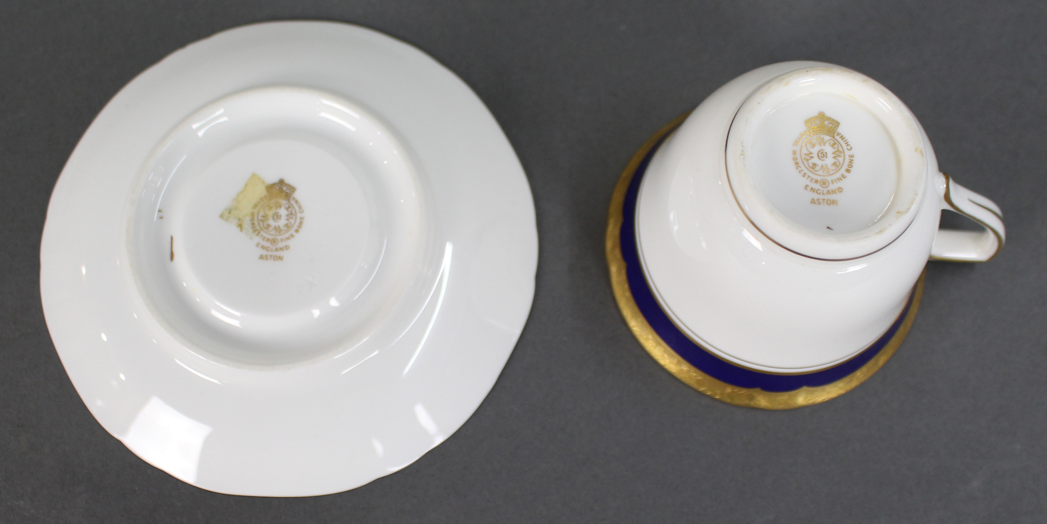 Collection of 3 Royal Worcester Aston Demitasse Cups & Saucers