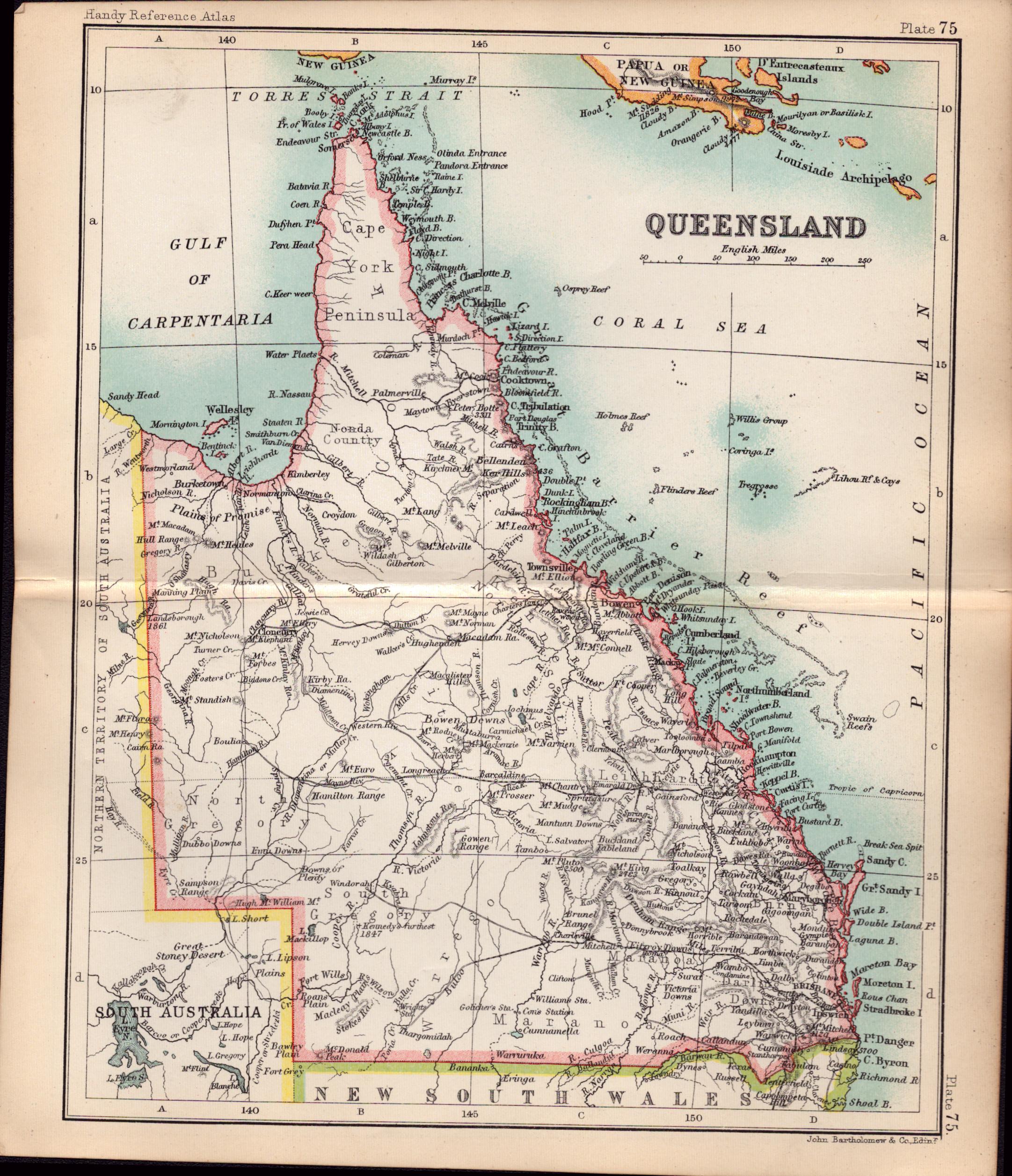 Australia Queensland Double Sided Victorian Antique 1896 Map.