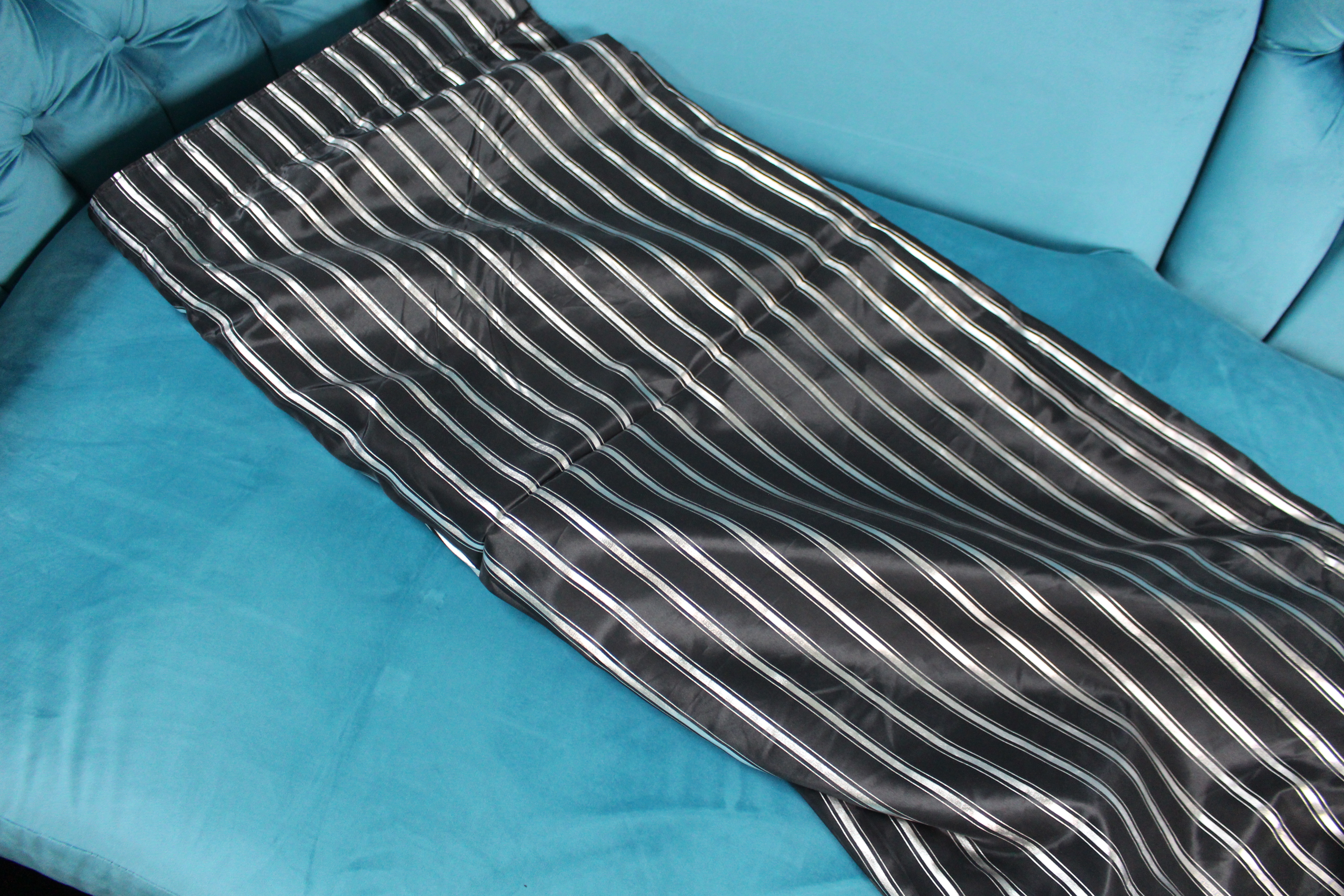 Single Black & Silver Curtain