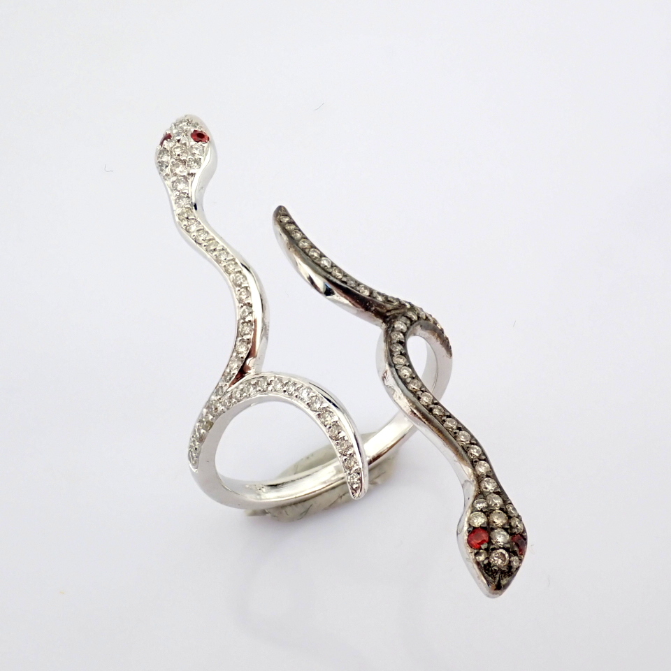 Natural Diamond 18K White Gold Ring