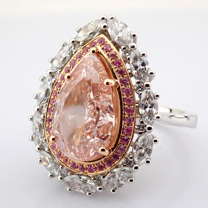 Pear Cut Lab-Grown Diamond Ring - 5.2 Total Carat (IGI Certified)