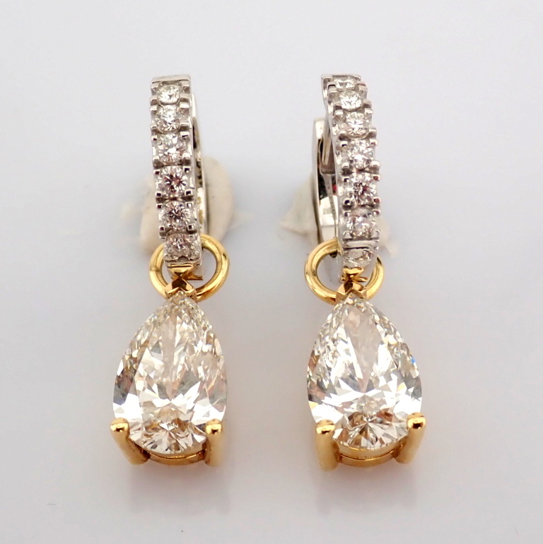 Pear Cut Lab-Grown Diamond Earring - 3.85 Total Carat (IGI Certified)