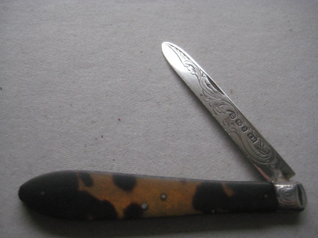 Victorian Silver Bladed Folding Fruit Knife, Sheffield 1896