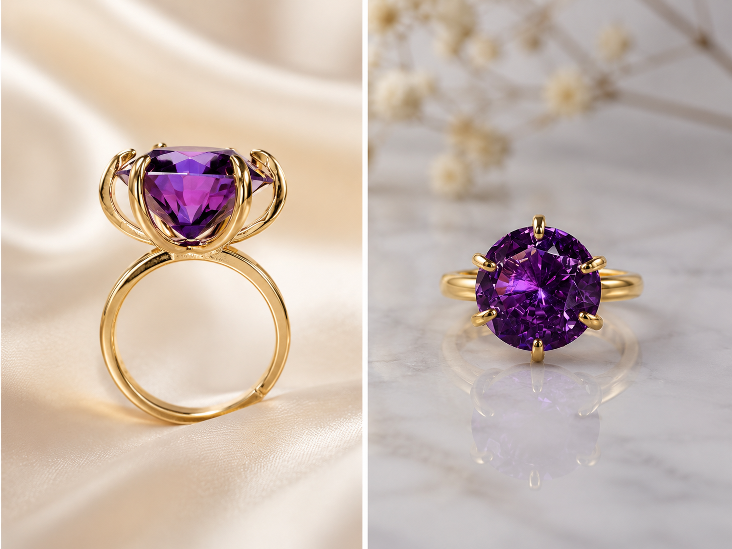 13 Carat Amethyst Statement Ring – Adjustable Size