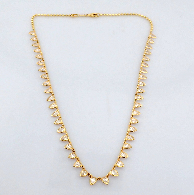 Pear Cut Lab-Grown Diamond Necklace - 7.01 Total Carat (MDI Certified)