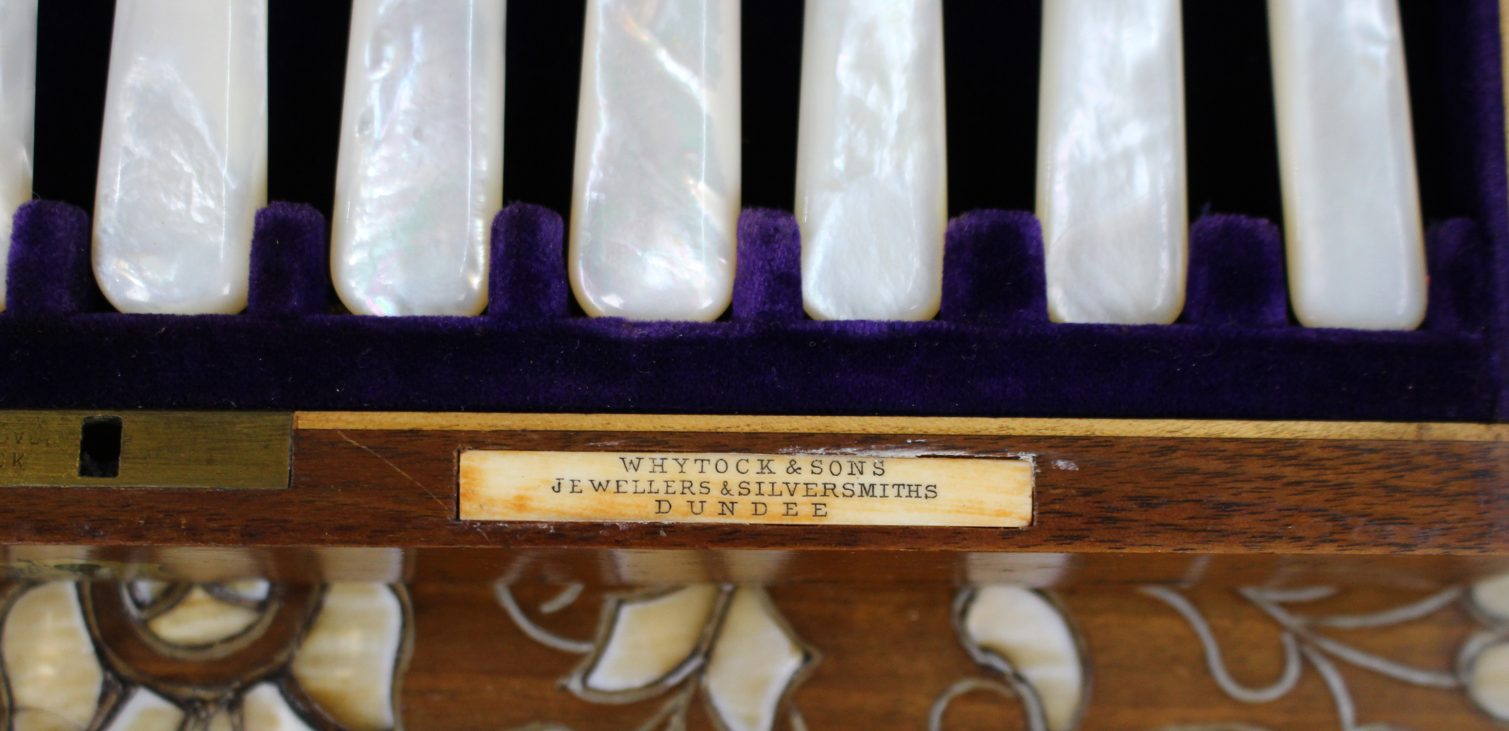 Antique Mother-of-Pearl Handled Cutlery Set by Whytock & Sons, Dundee