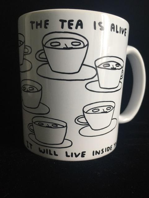 David Shrigley OBE (b 1968) ‘The Tea Is Alive’ Tea / Coffee Mug,  Editioned, 2021