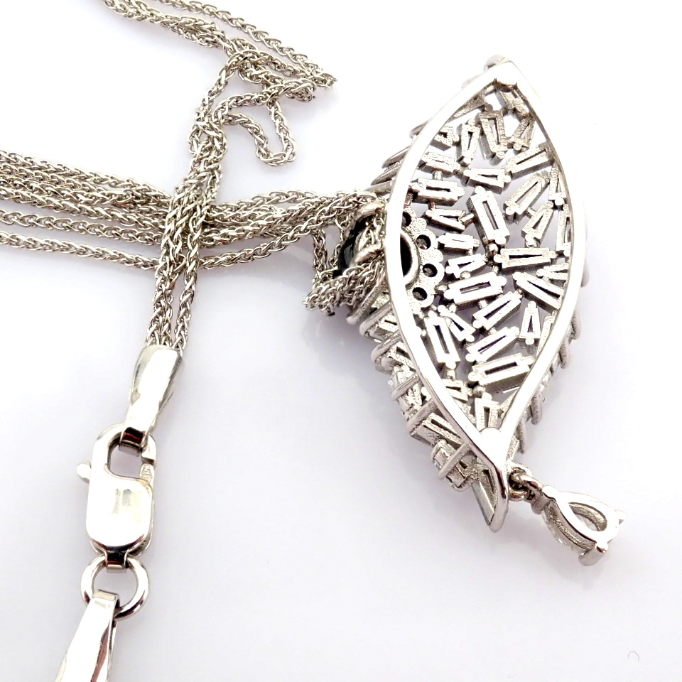 Natural Diamond 14K White Gold Necklace