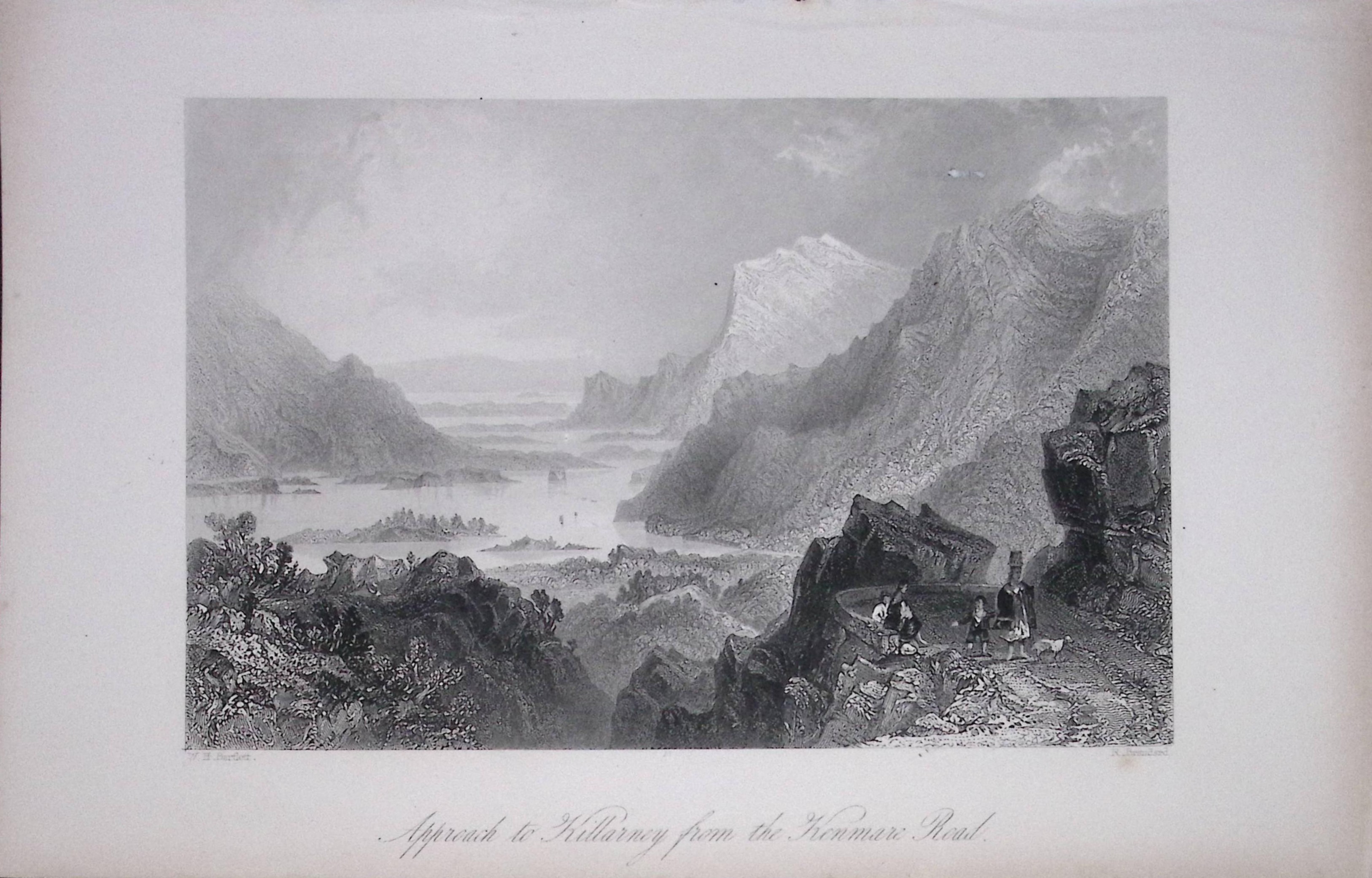 Ireland Kenmare Road To Killarney Antique 183 Years-Old Steel-Engraving-27.