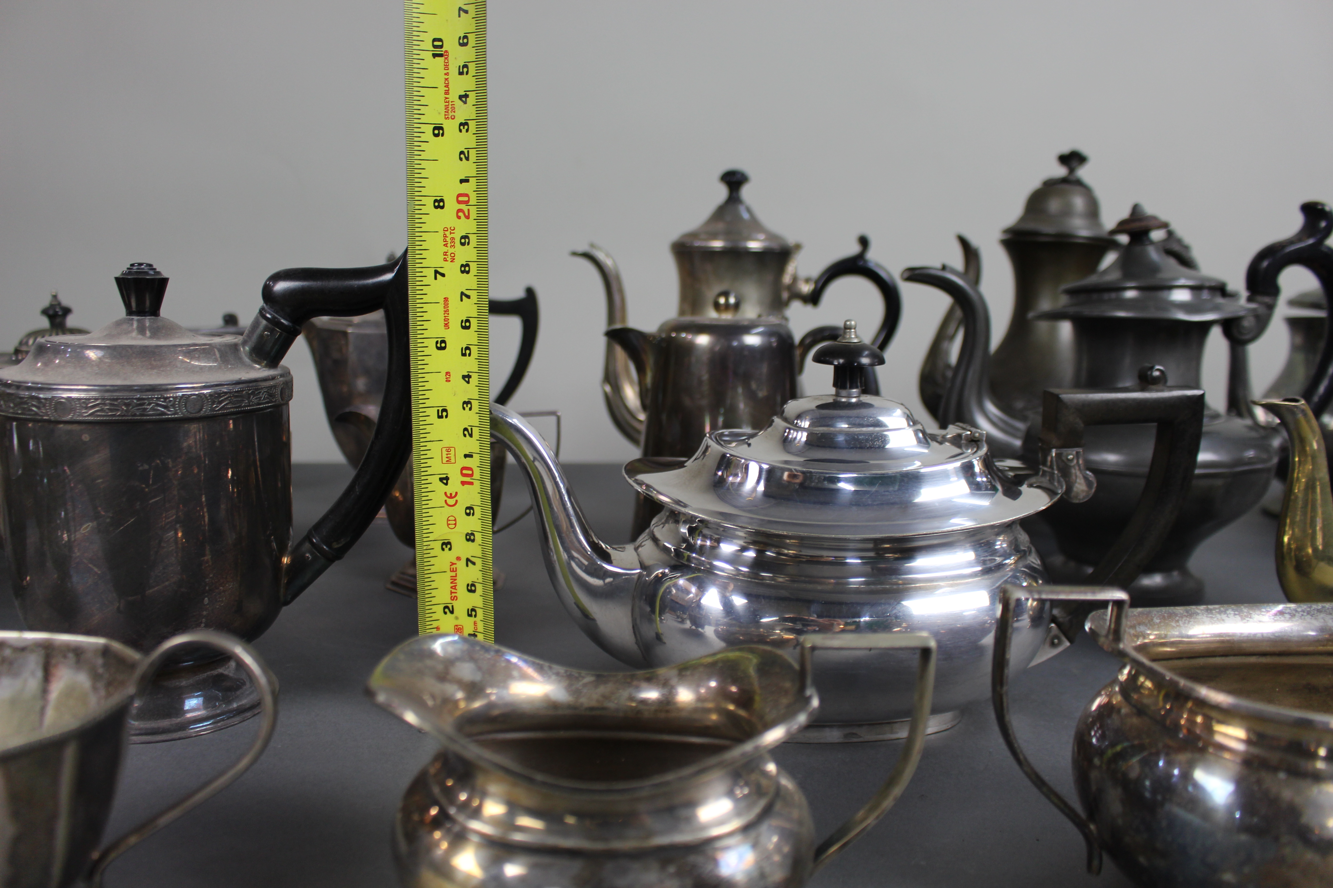 Collection of Antique & Vintage Silver Plated Tea & Coffee Ware Teapots