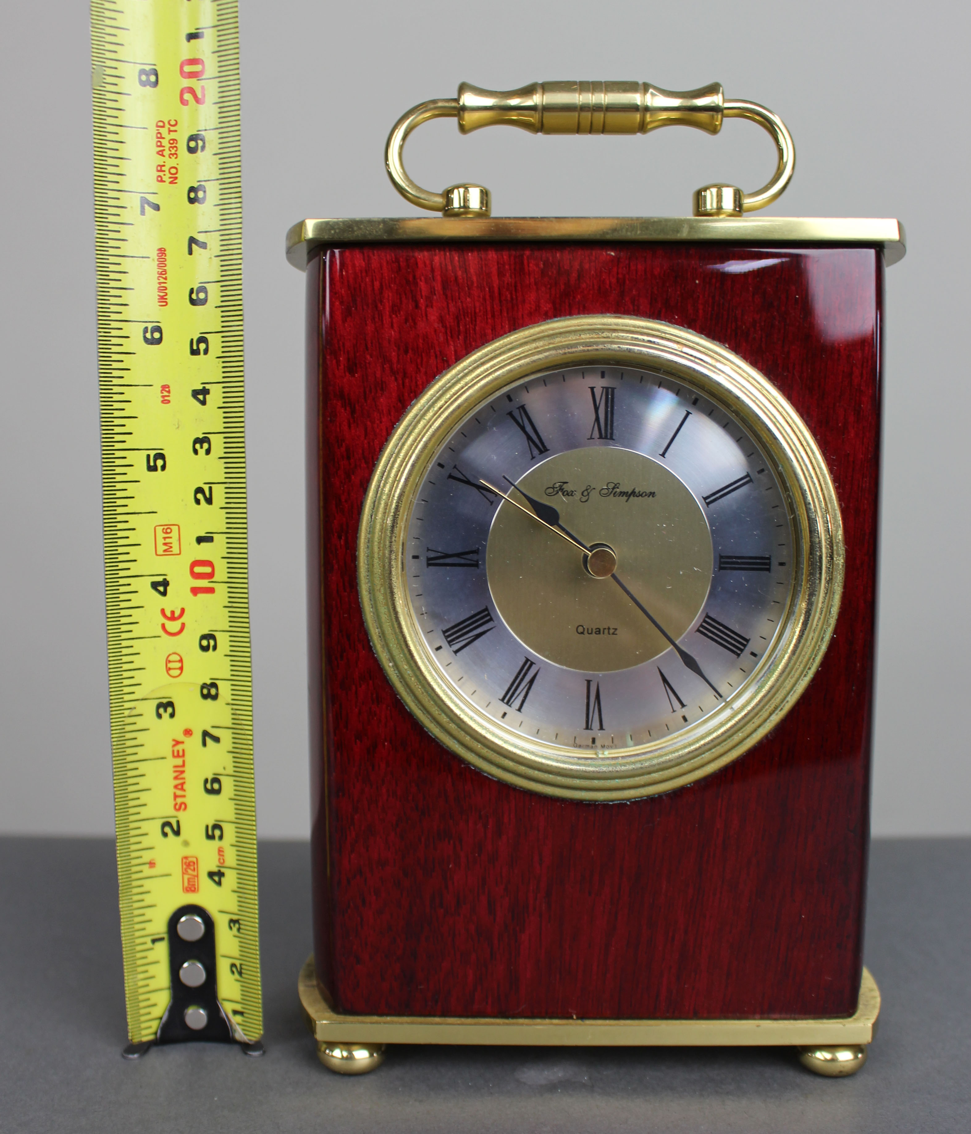Vintage Fox & Simpson Quartz Mantle Clock