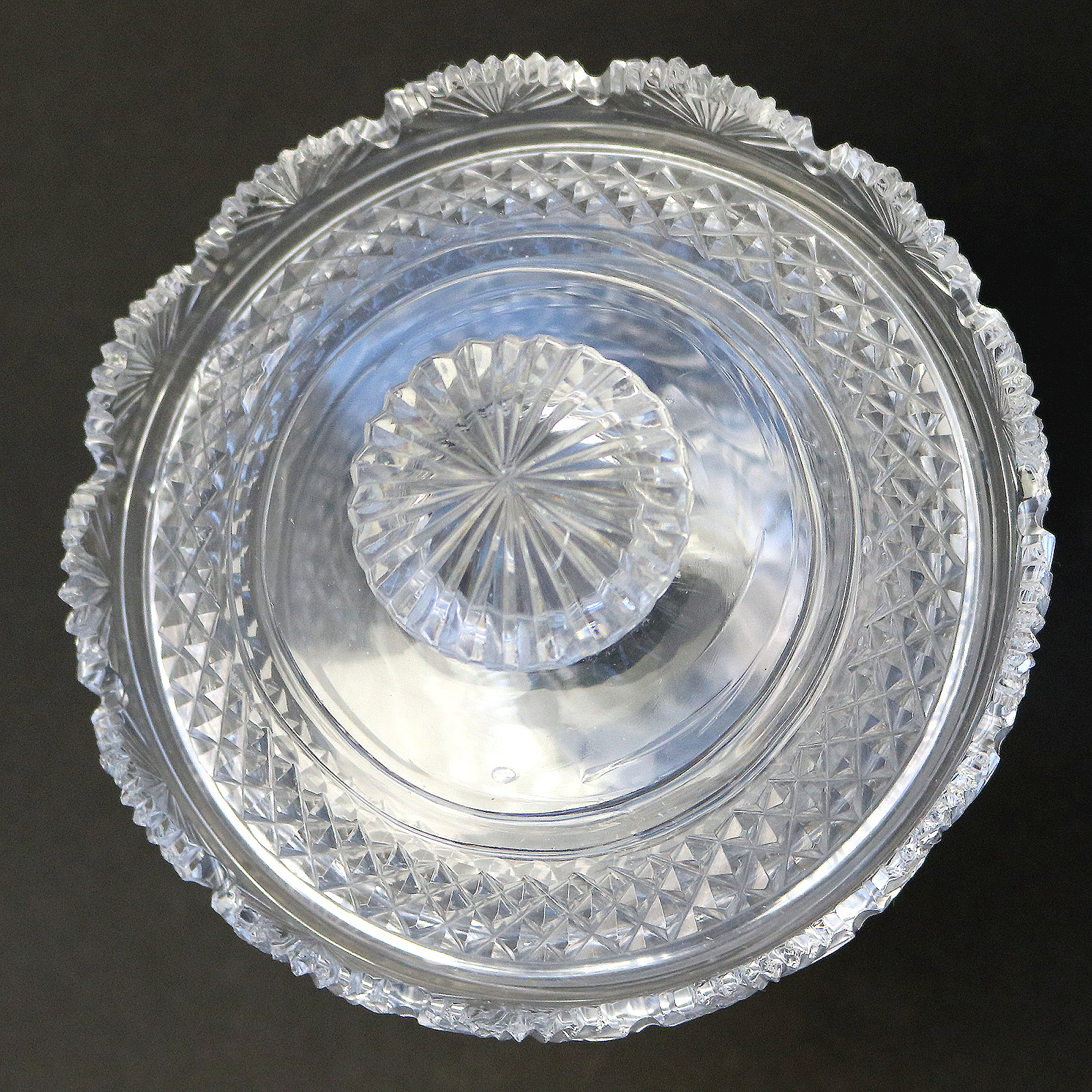 A Superb Antique Late Georgian Irish Cut Glass Bonbonniere C.early 19thC