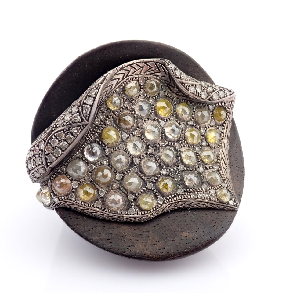 Natural Diamond 925 Silver Ring