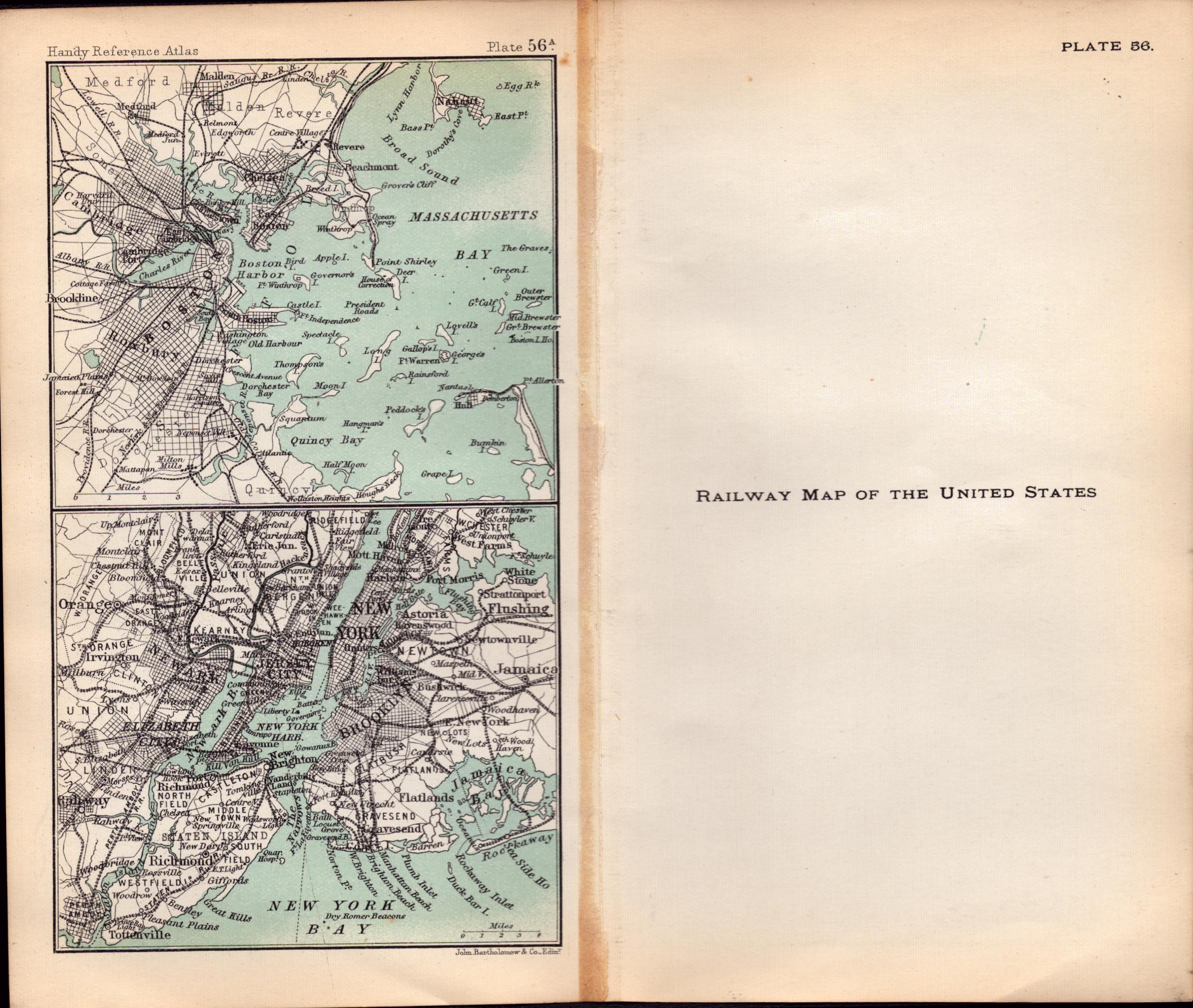 USA Railway Routes Double Sided Victorian Antique 1896 Map.