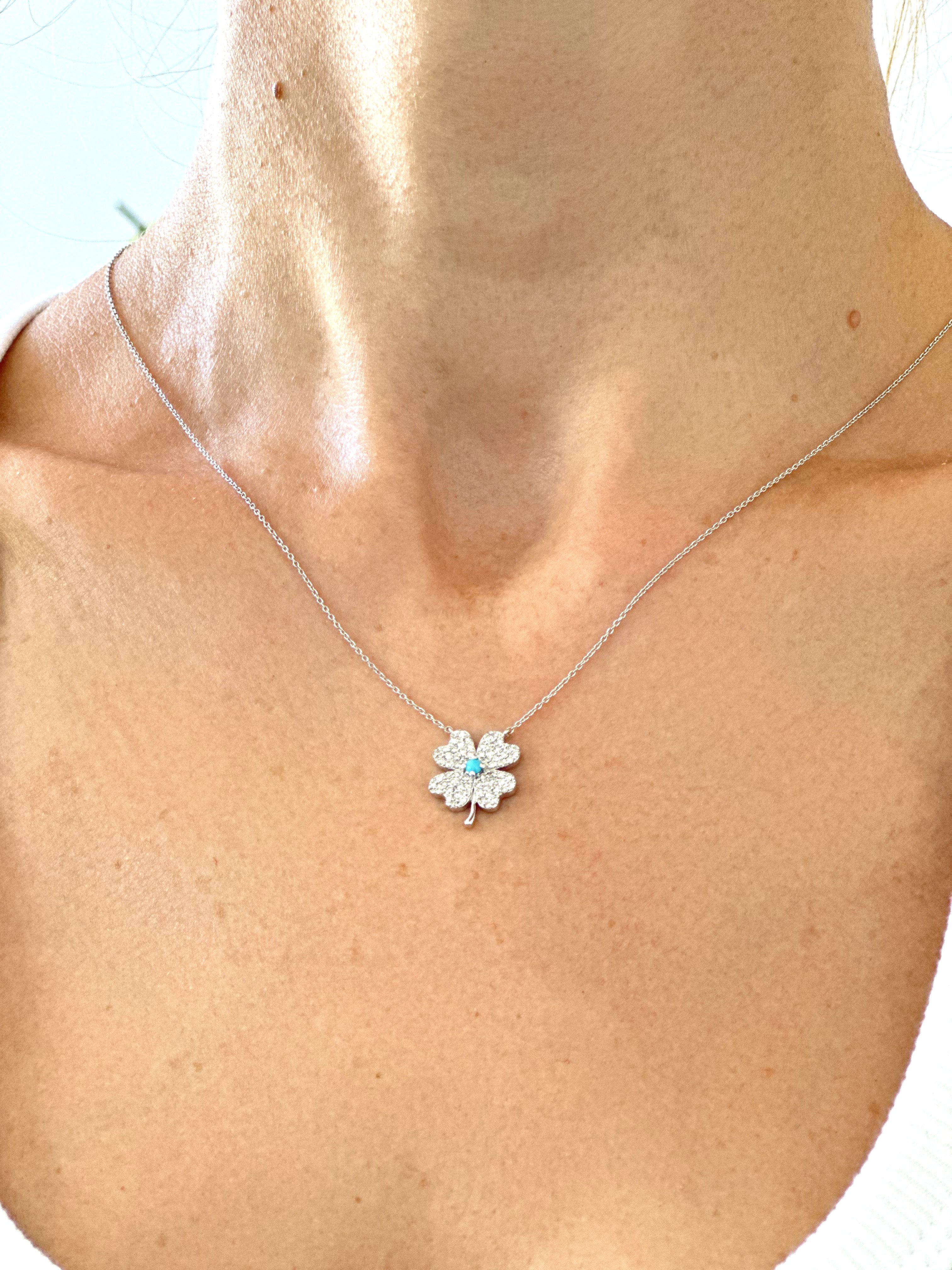 Natural Diamond 18K White Gold Necklace