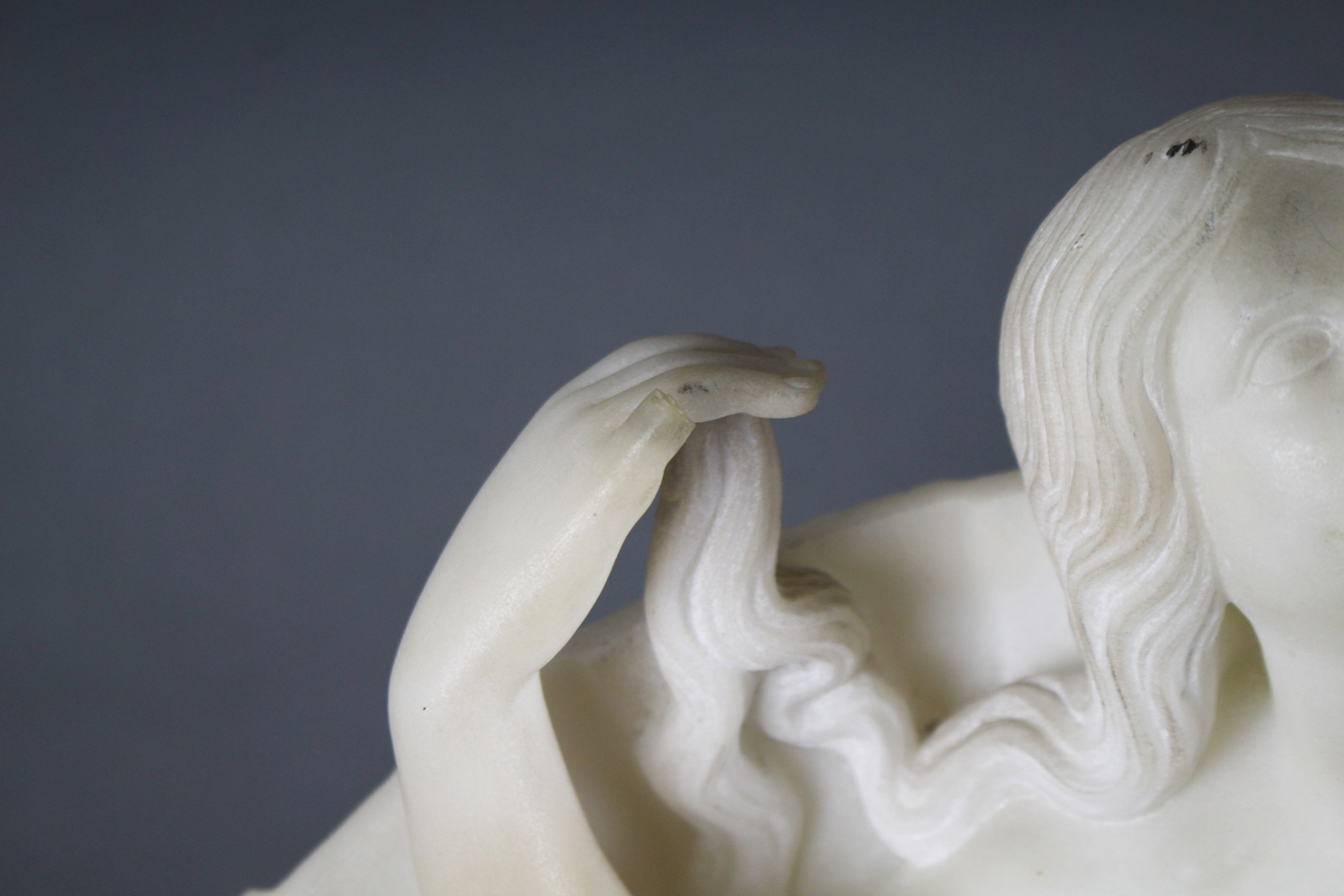 Fine 19th Century Marble Figure of Venus on Fluted Mahogany Pedestal