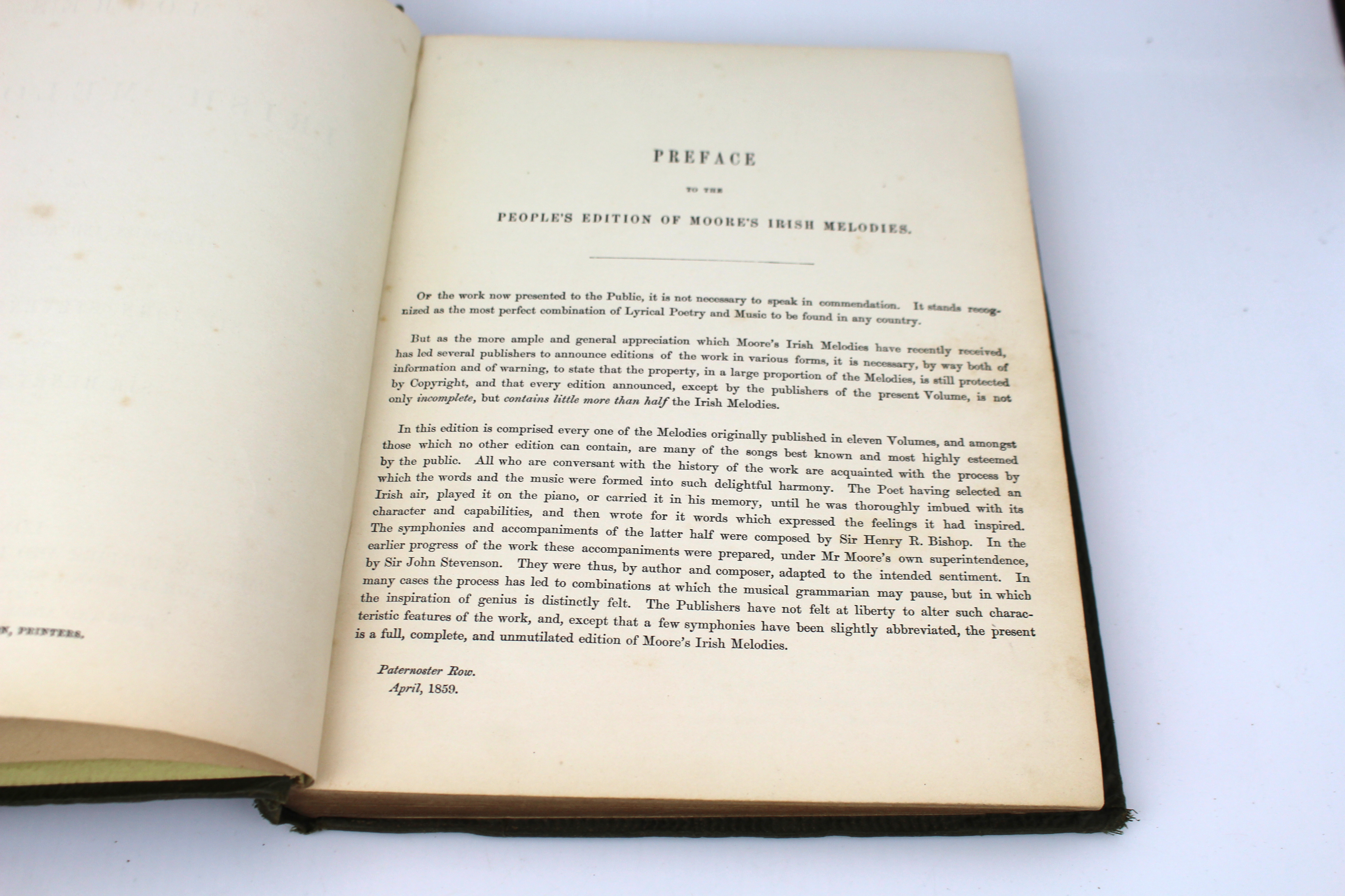 People’s Edition of Moore’s Irish Melodies with Music, 1859
