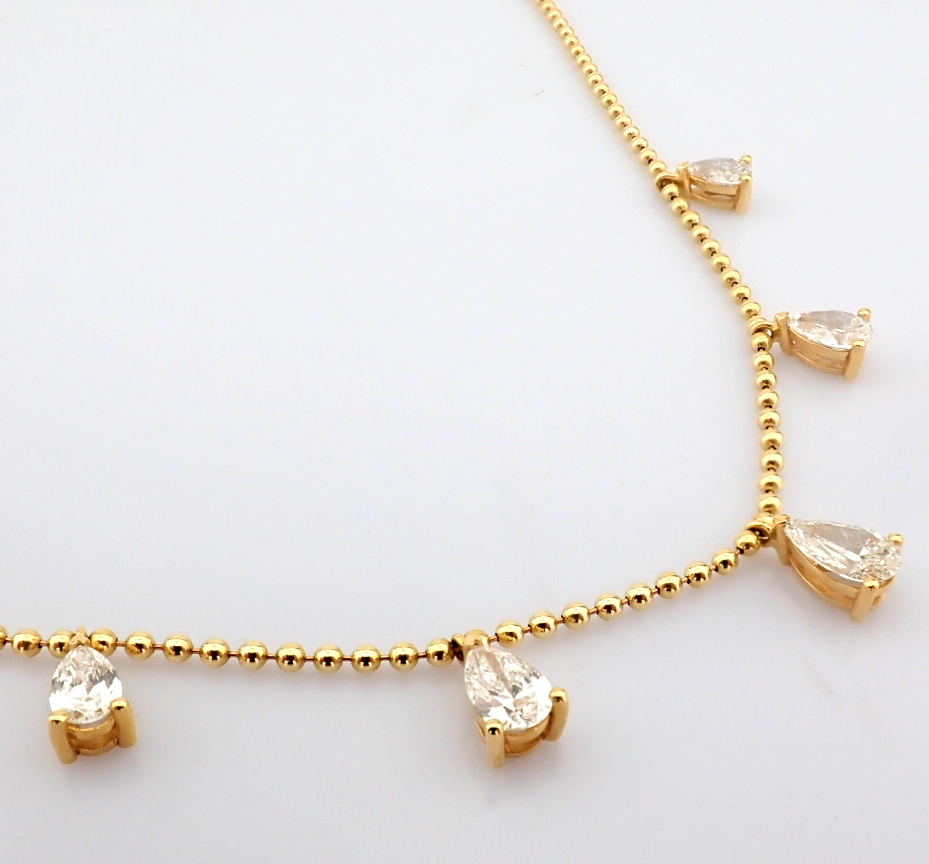 Pear Cut Lab-Grown Diamond Necklace - 3.31 Total Carat (MDI Certified)