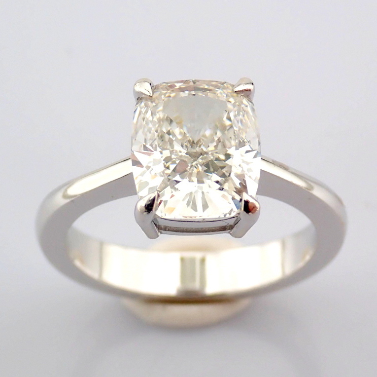 Cushion Cut Lab-Grown Diamond Ring - 3.05 Total Carat (IGI Certified)
