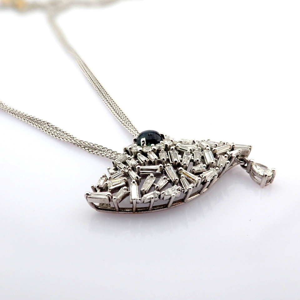 Natural Diamond 14K White Gold Necklace
