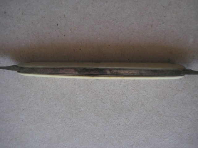 Antique French Bone Hafted Twin Bladed Penknife, c1900