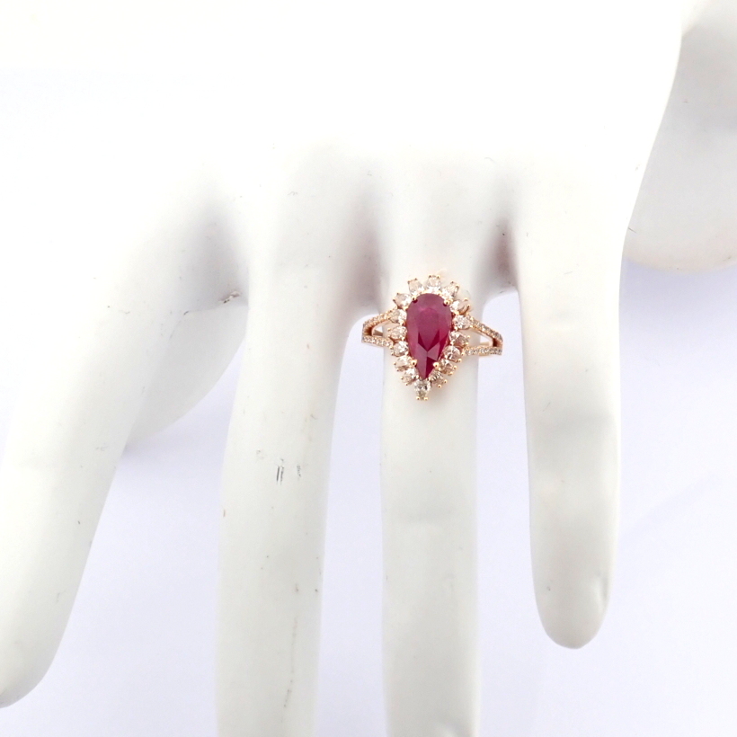 Natural Diamond 18K Rose/Pink Gold Ring