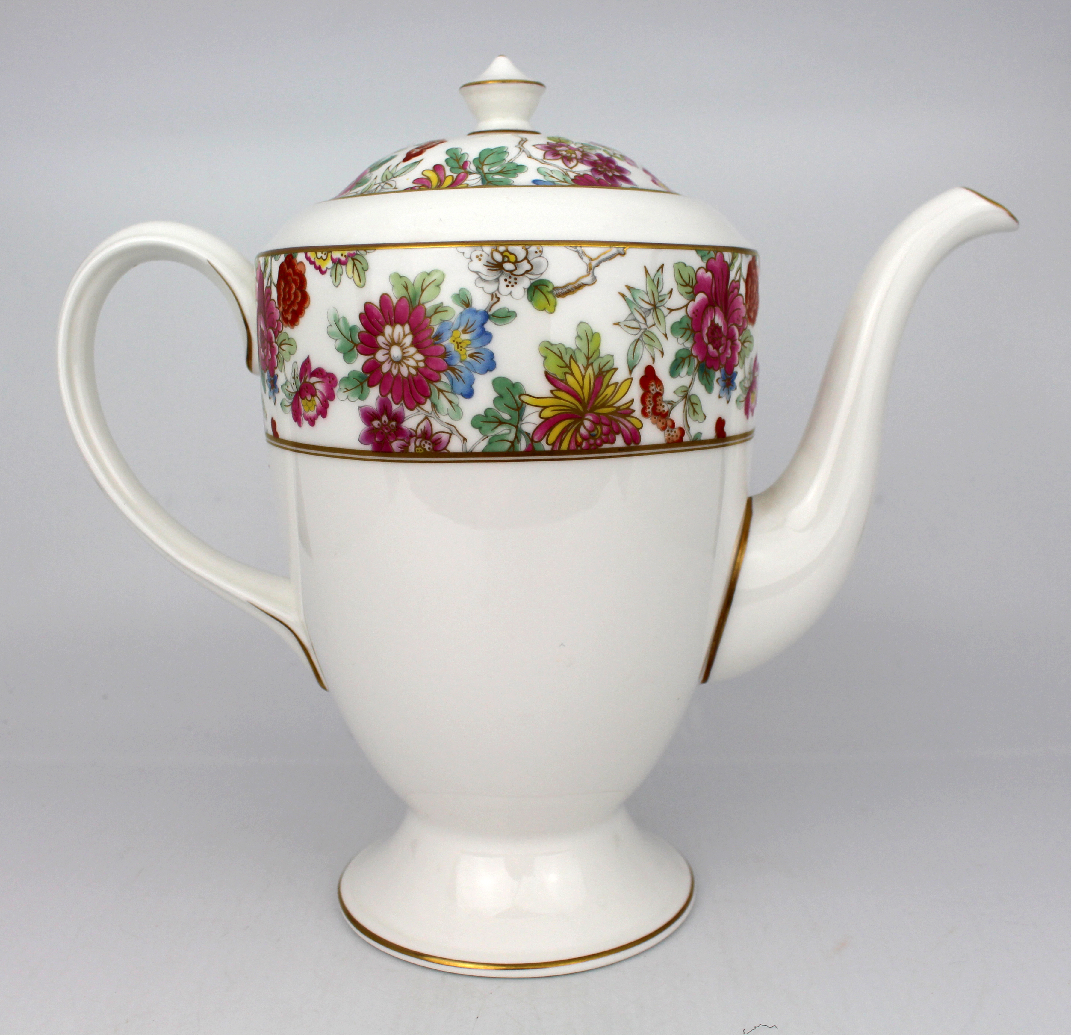 Royal Worcester Coffee Pot Chinese Garden Pattern