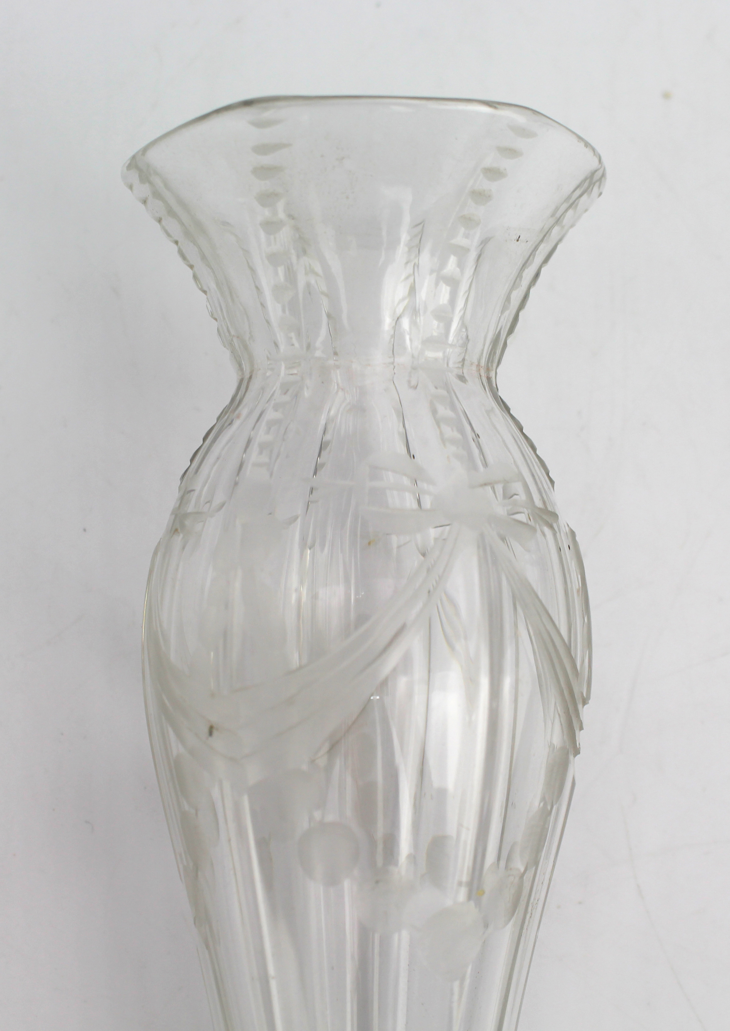 Antique Crystal Flower Posy with Sconce