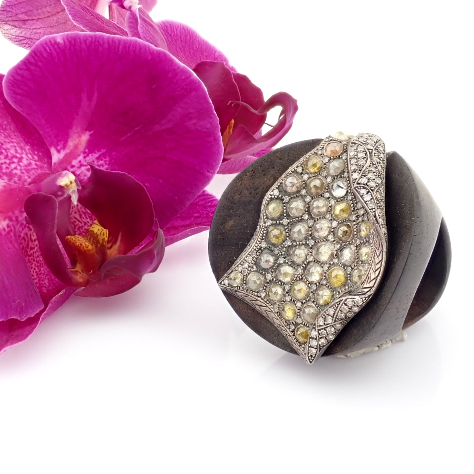 Natural Diamond 925 Silver Ring